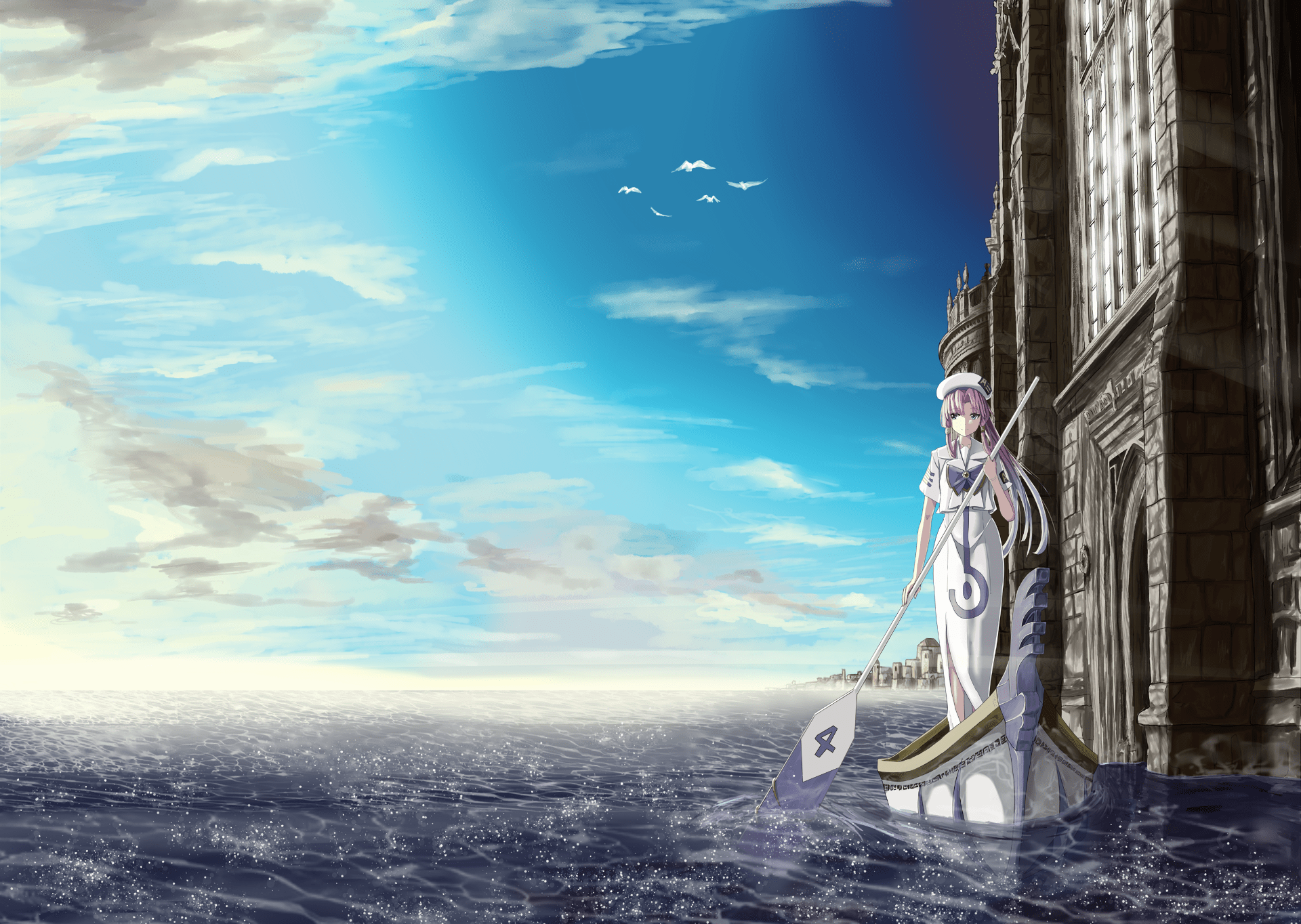 1920x1364 Akari Mizunashi's Serene Voyage