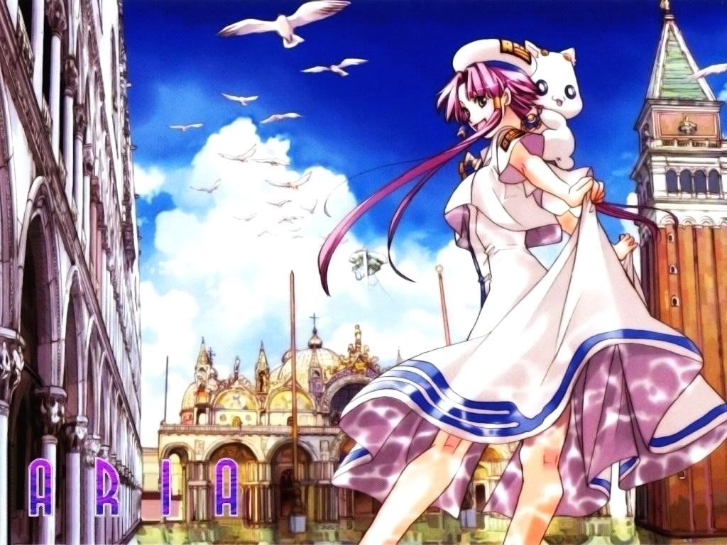 1024x768 Aria Manga Series Background Wallpaper 107055
