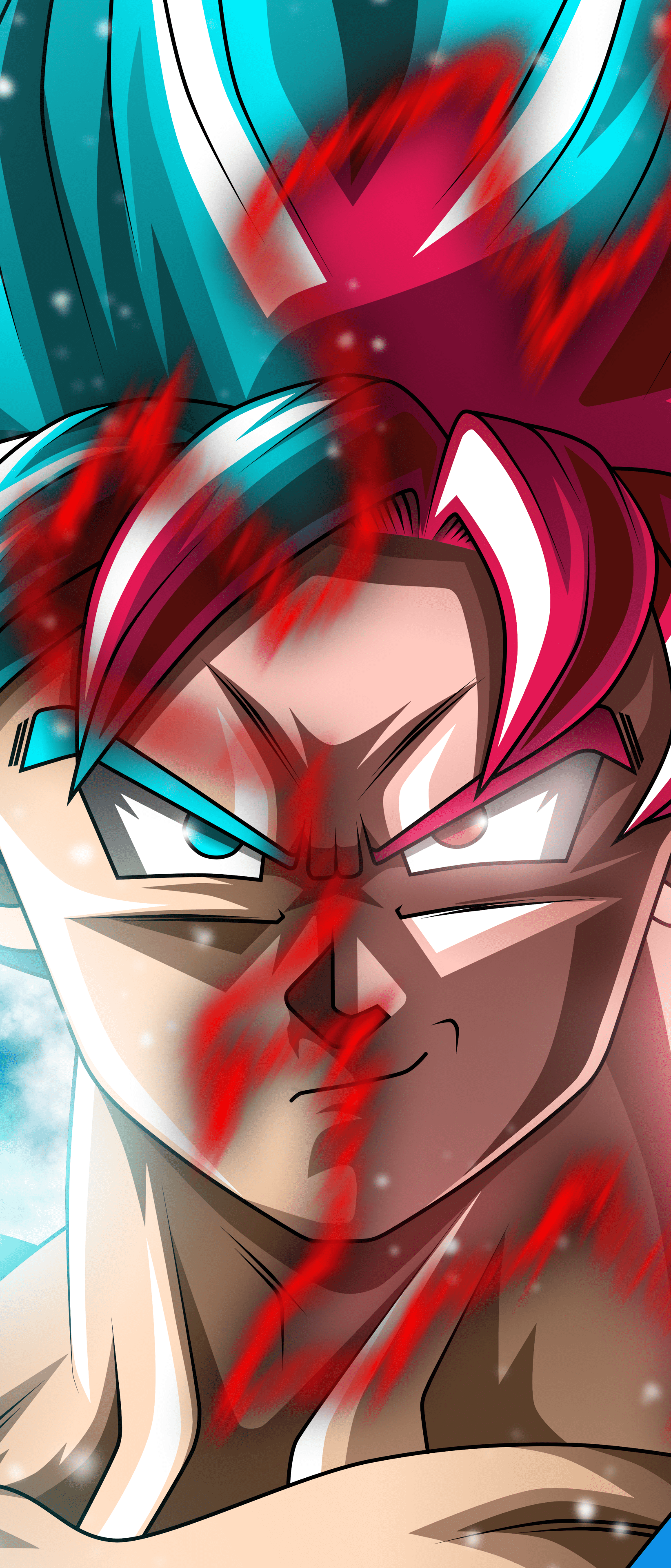 1644x3840 Epic Goku Fusion Phone Wallpaper