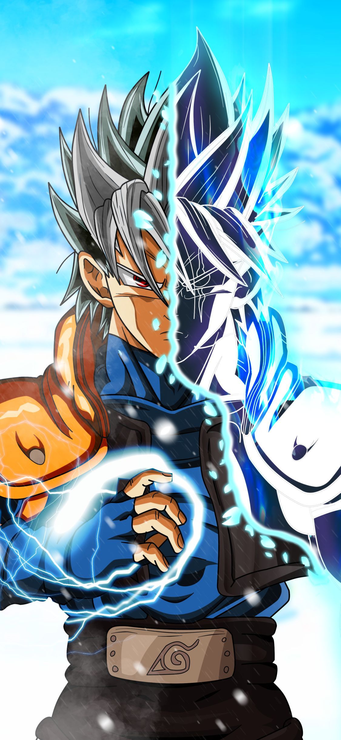 1125x2436 Phone wallpaper: Anime, Goku, Crossover, Kakashi Hatake, Naruto, Ultra Instinct (Dragon Ball) 1355363