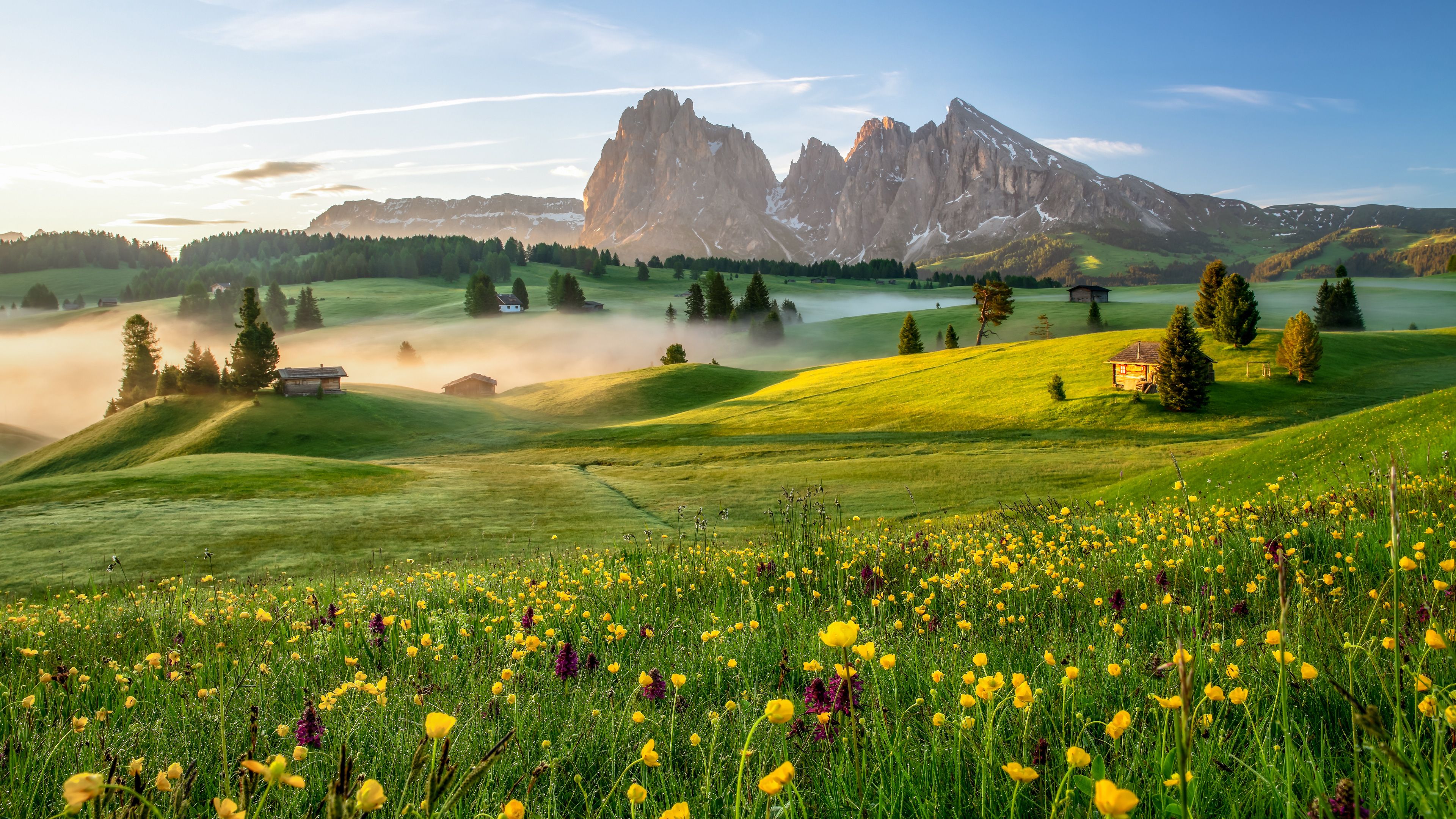 3840x2160 Seiser Alm in the Dolomites, South Tyrol, Italy