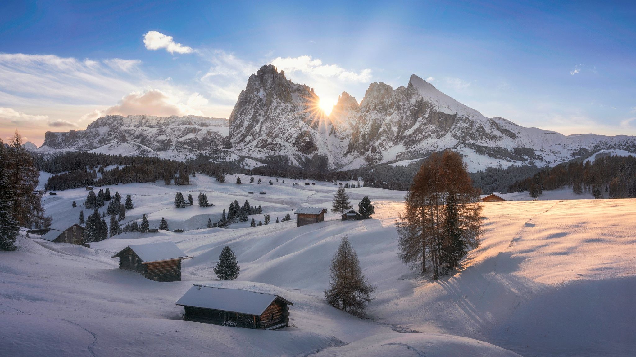 2048x1152 Free winter, snow 2K wallpaper for desktop and phone