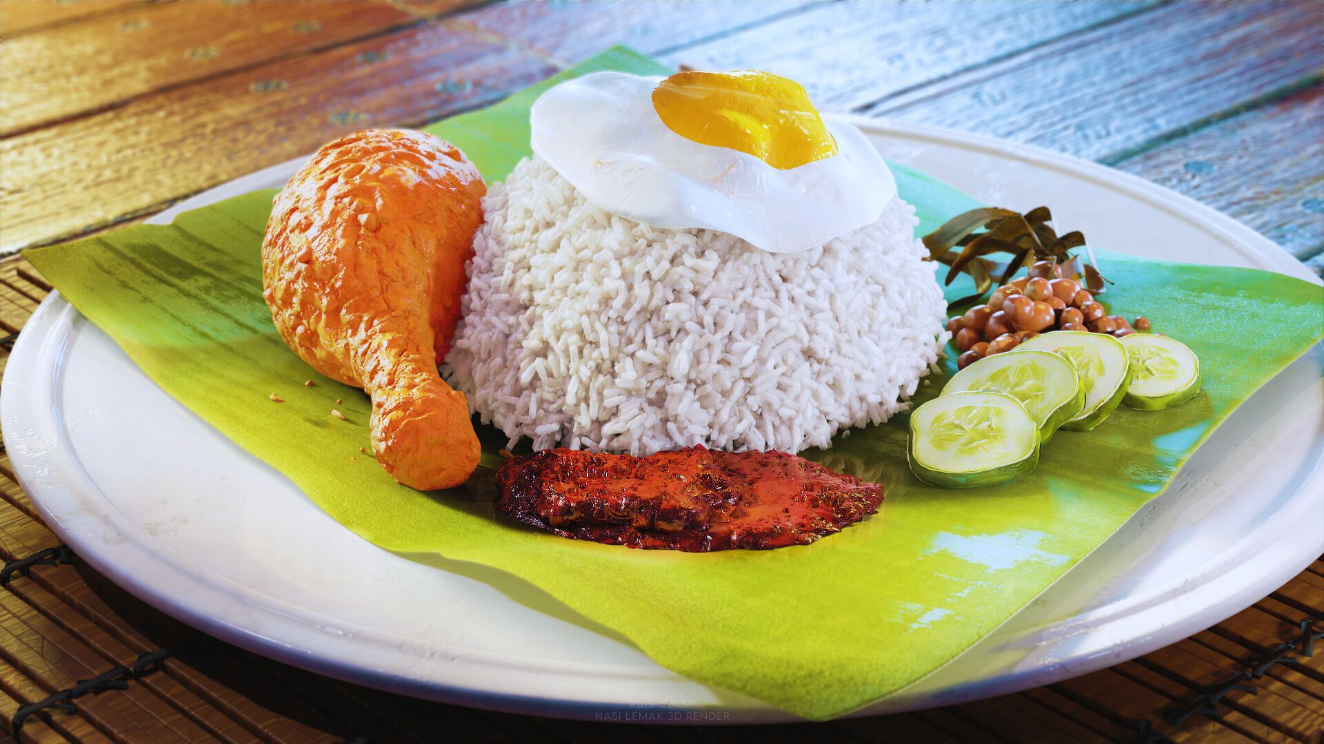 1920x1080 Nasi Lemak a Malaysian cuisine