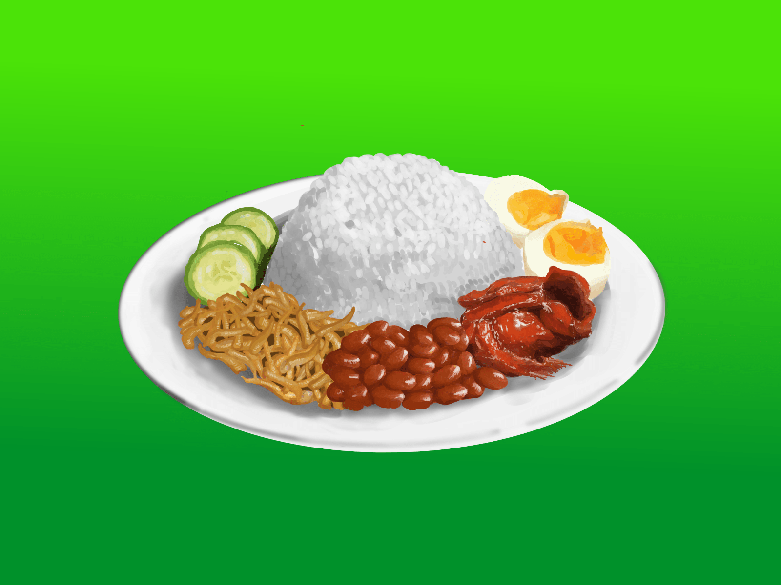 1600x1200 Nasi Lemak (Malaysia Local Food) ariezwolve ART street