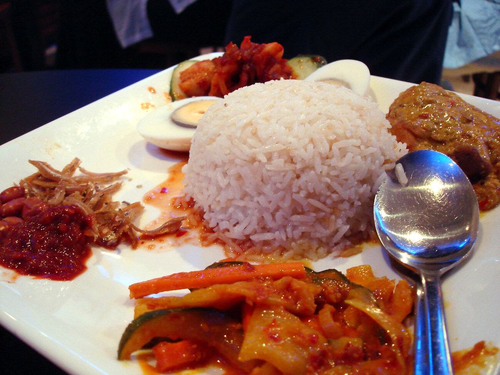 1024x768 Nasi Lemak. Nasi lemak was pretty good coconutty ric