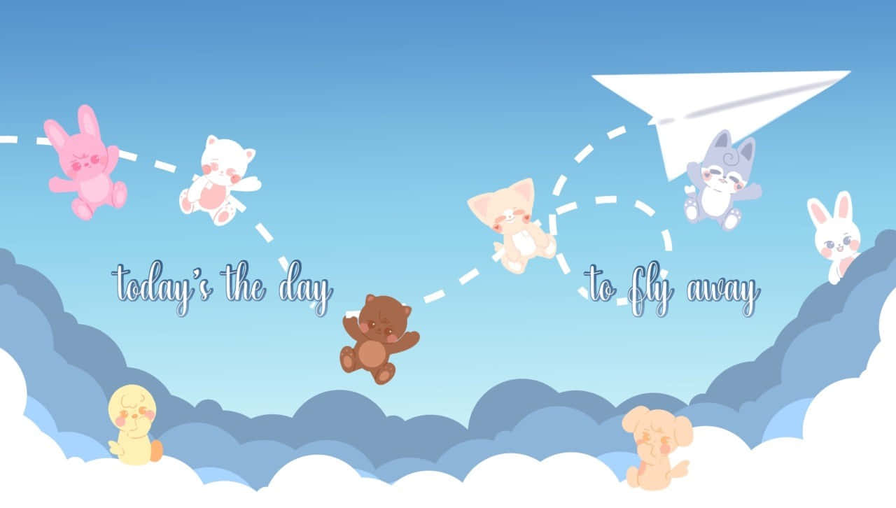 1280x726 Download Skzoo Characters Flying High Wallpaper
