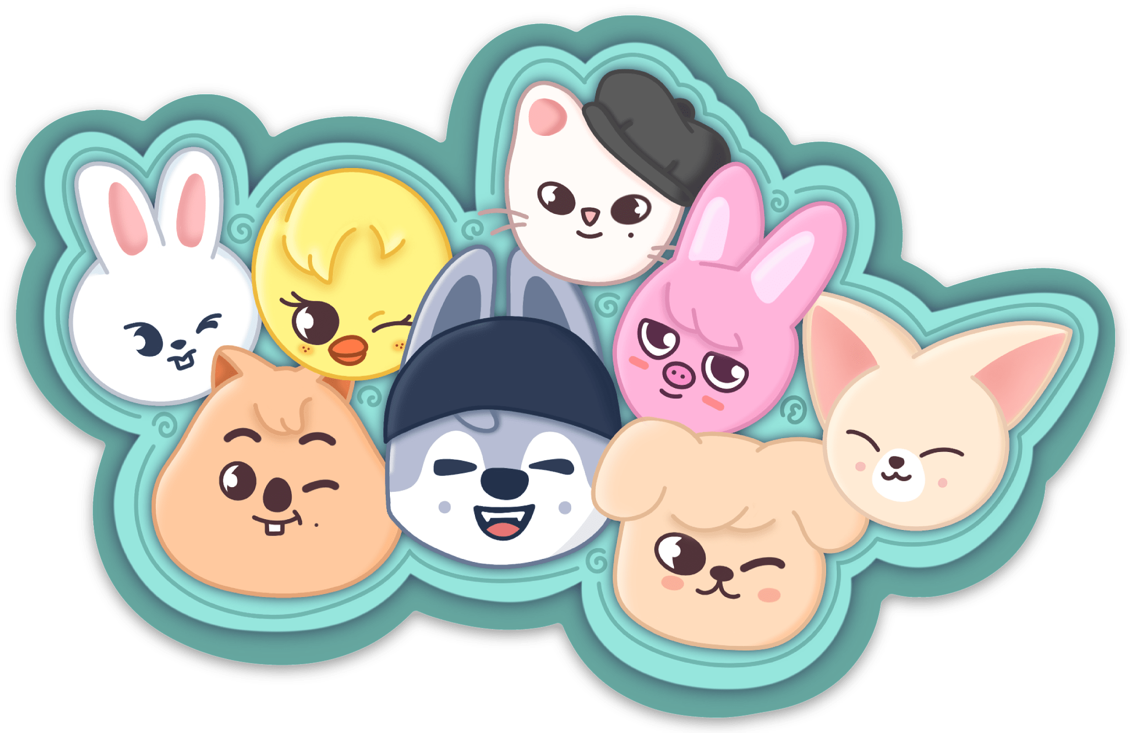 2220x1440 Stray Kids Animals by Izzy Beas. Die cut stickers