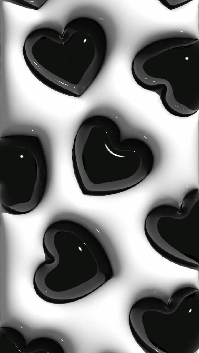 676x1200 Abstract Black and White Heart Shapes. Black puffy wallpaper, Black and white bubble wallpaper, Phone background