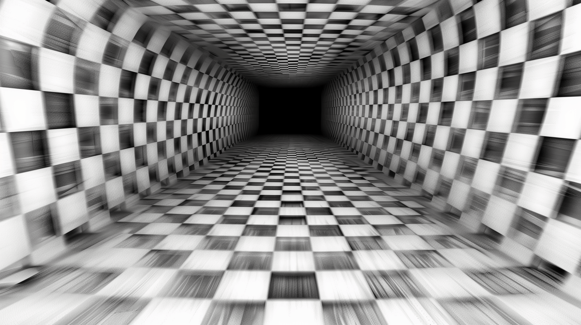 1920x1076 Hypnotic Checkered Tunnel & White Abstract HD Wallpaper