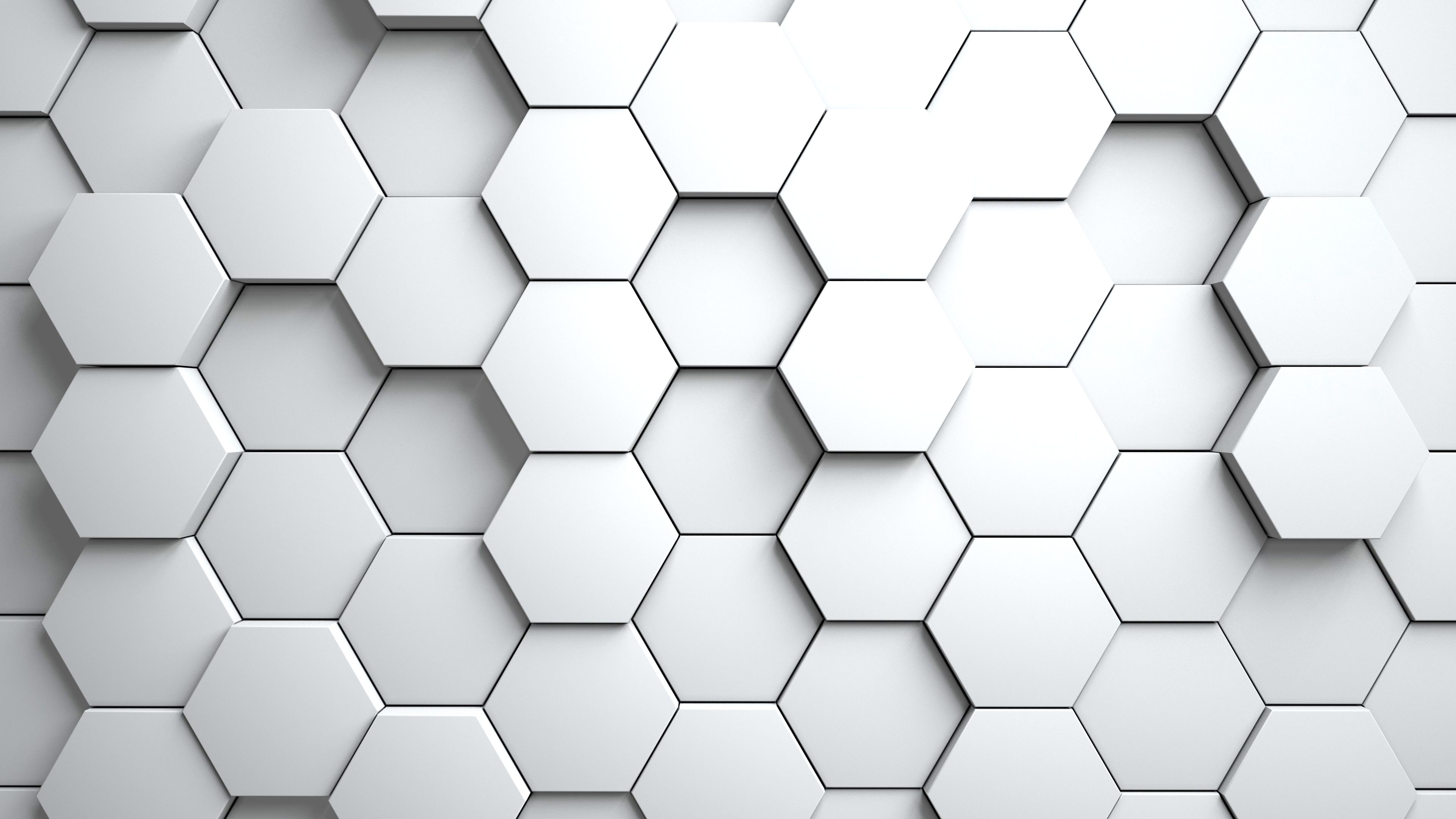 3840x2160 3D White Abstract