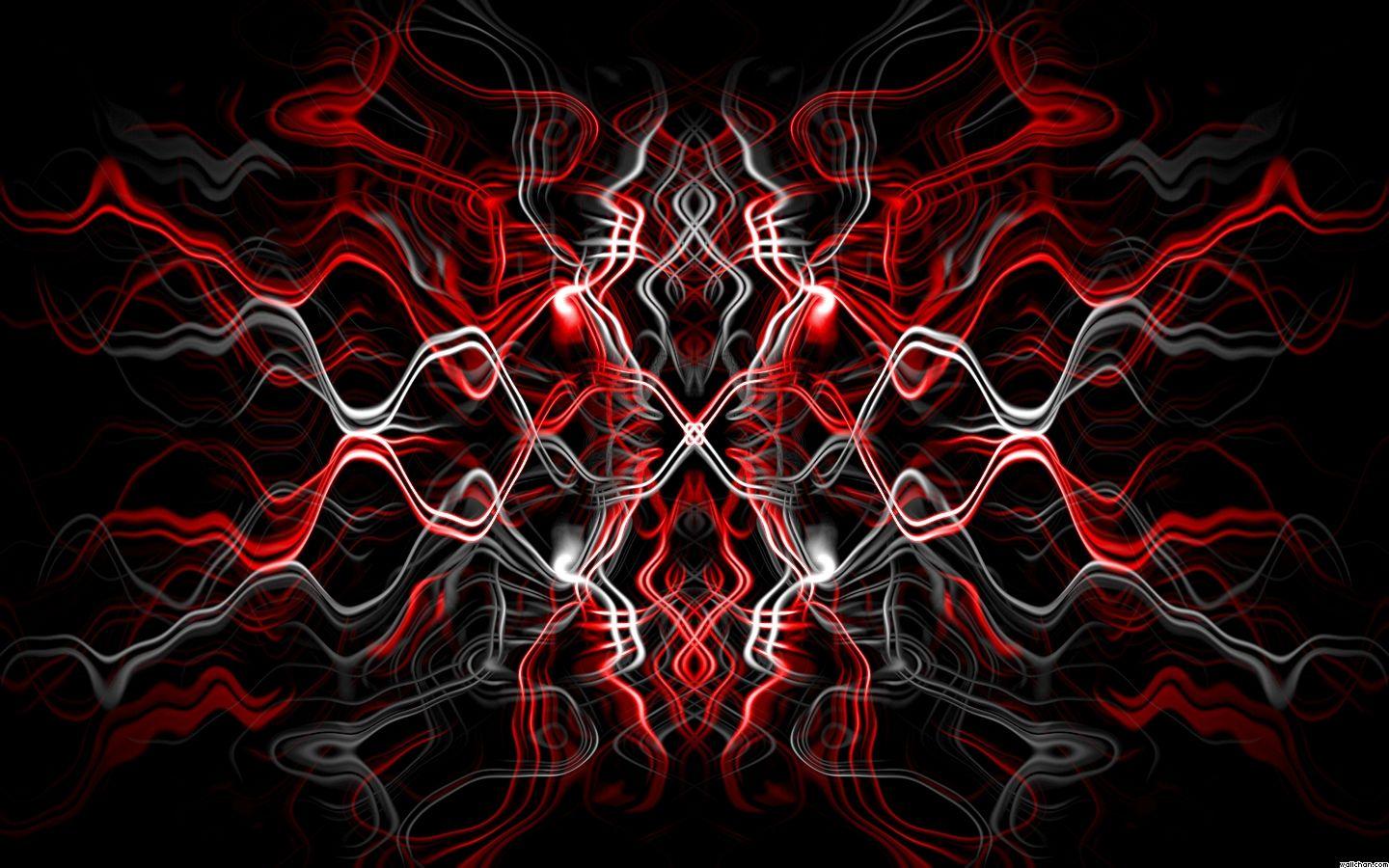 1440x900 Red Black White Abstract Wallpaper