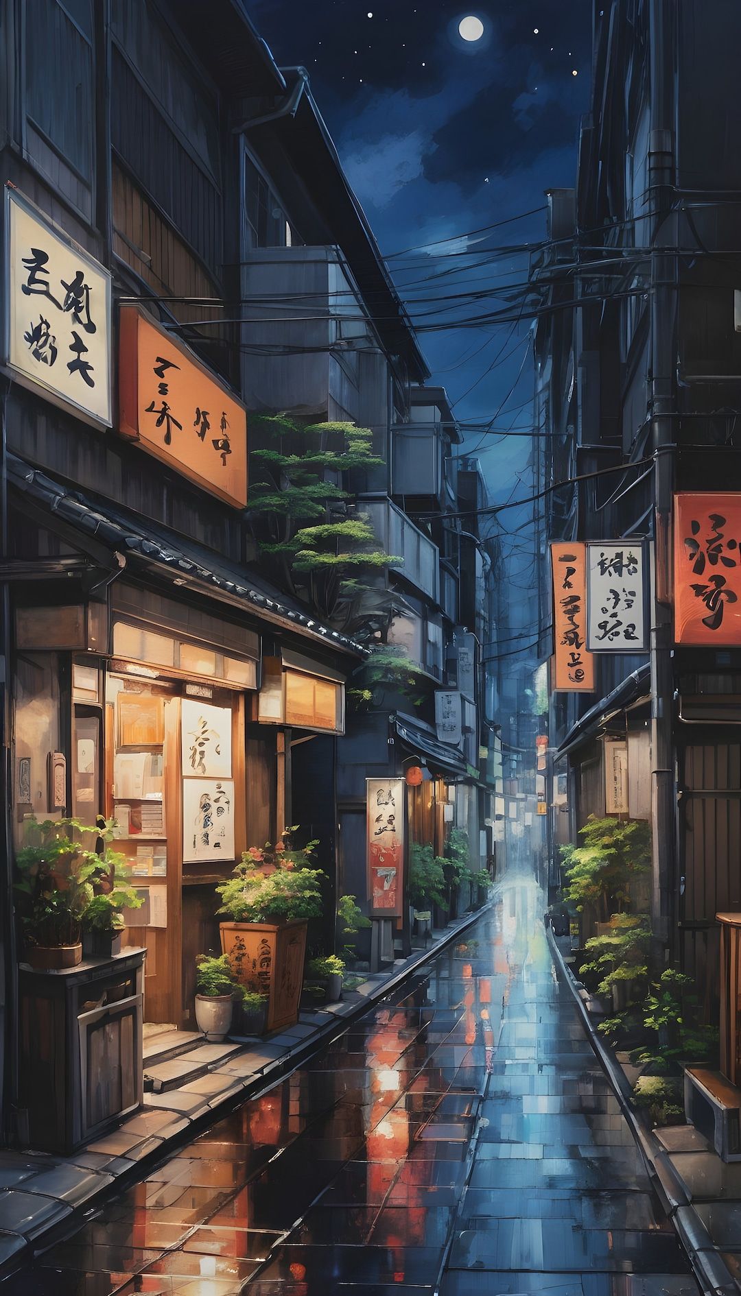 1080x1890 Tokyo Street Anime Night 4k Wallpaper