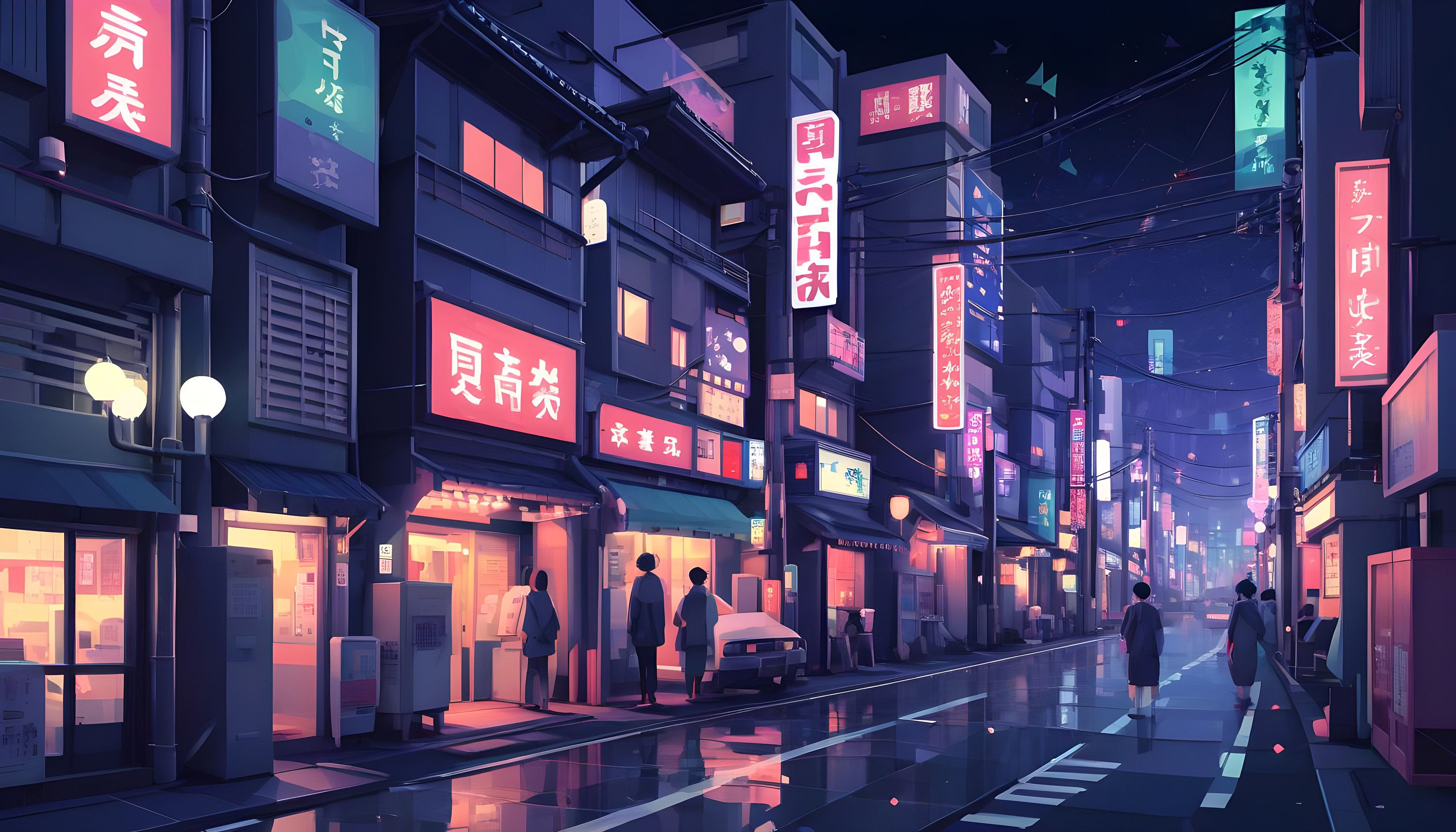 3000x1714 Tokyo Alley at Night 4k Wallpaper