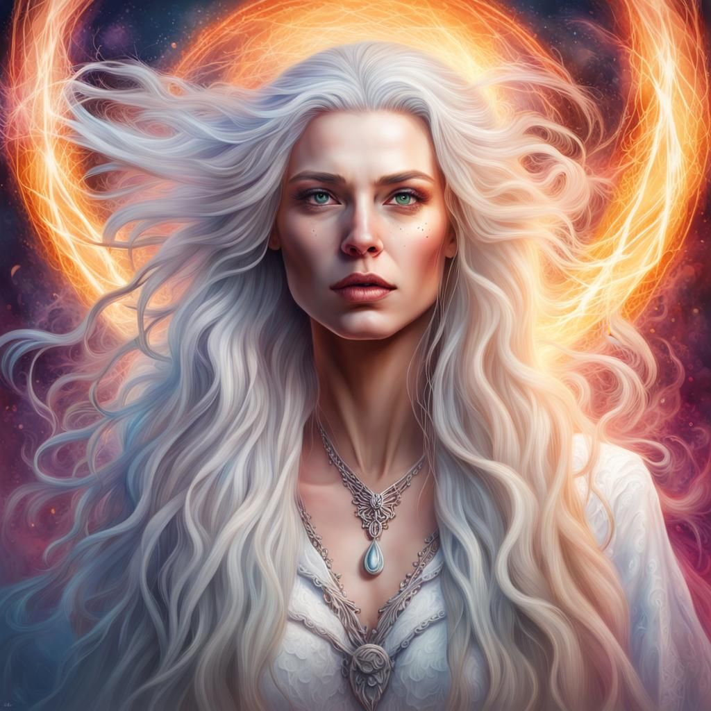 1024x1024 White Witch White Witch Portrait with Magic Aura