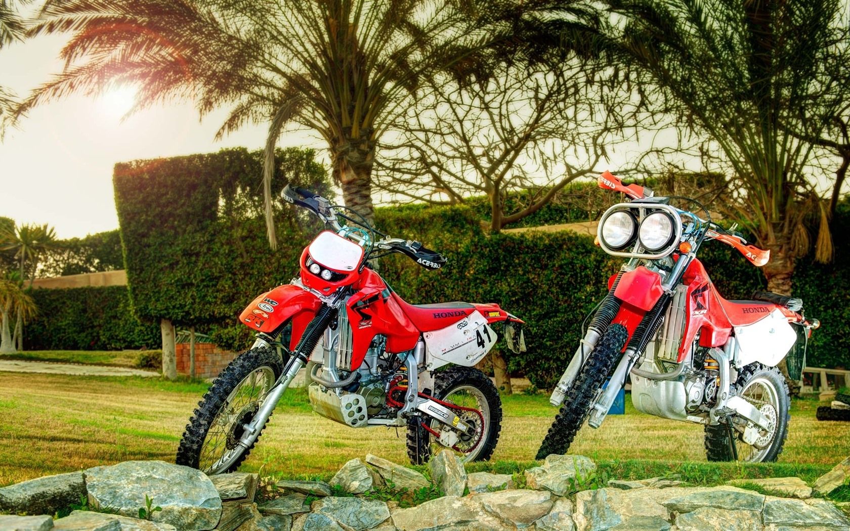 1680x1050 Wallpaper Honda motorcycles, stones, trees 2560x1440 QHD Picture, Image
