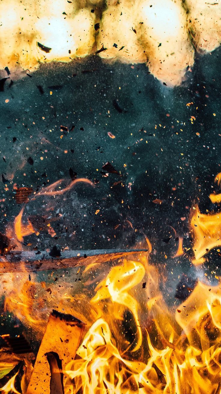736x1308 Wood Explosion Fire Art iPhone 8 Wallpaper