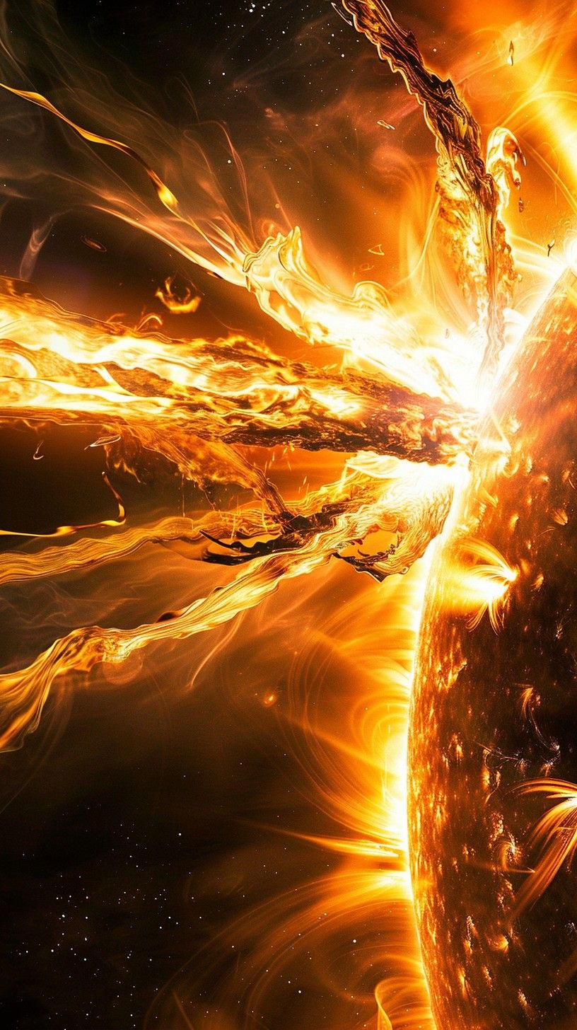 816x1456 Download Fiery Cosmic Explosion Image, Energy, Explosion