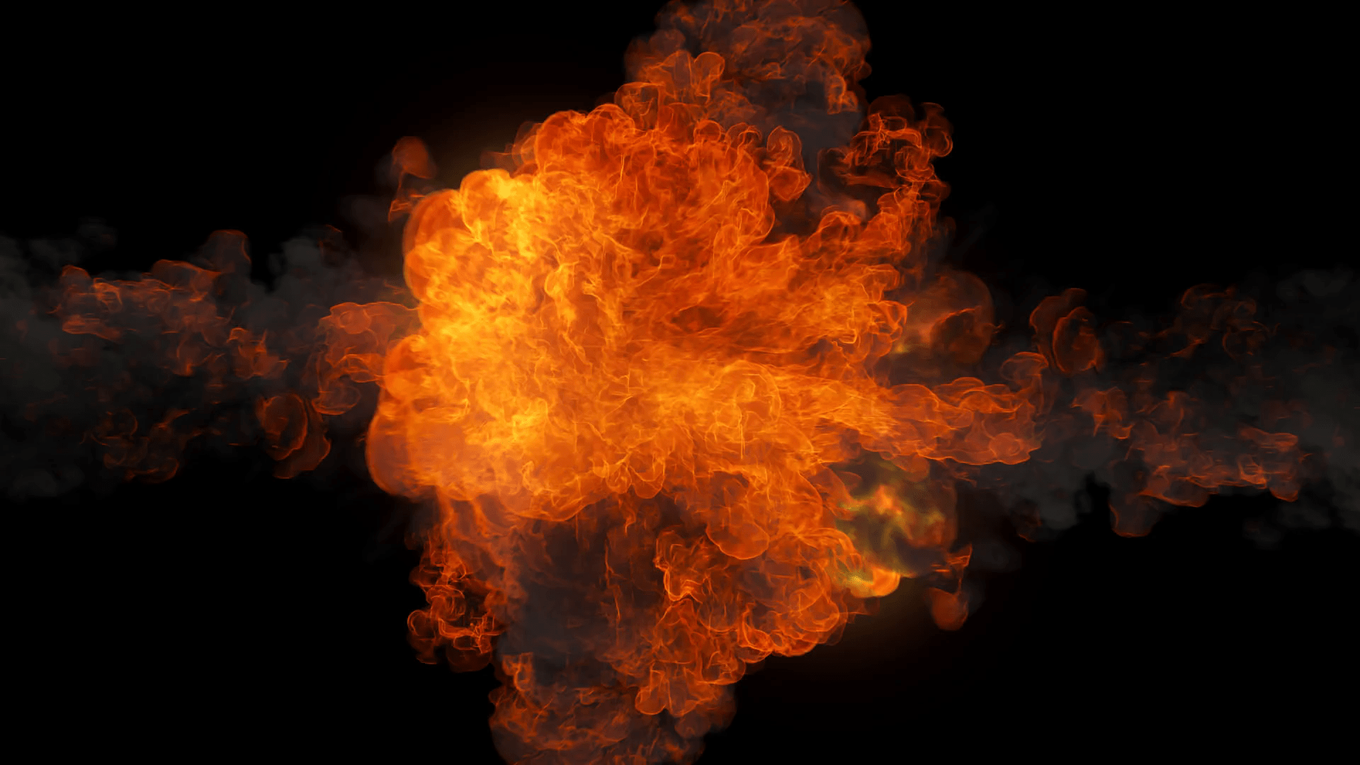 1920x1080 Fire Blast Explosion Toward Camera Glowing Flames Alpha Channel