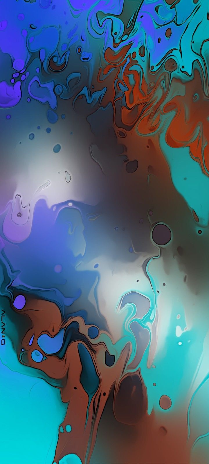 720x1600 Abstract Blue And Red Colors Painting For Phone Skins Wallpaper. Fundo De Tela Celular, Wallpaper De Tela, Para Iphone