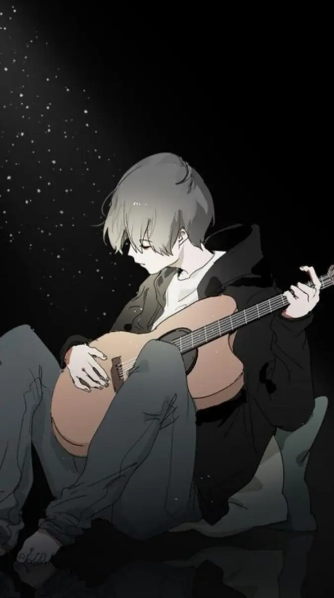 674x1205 Anime boy with guitar wallpaper