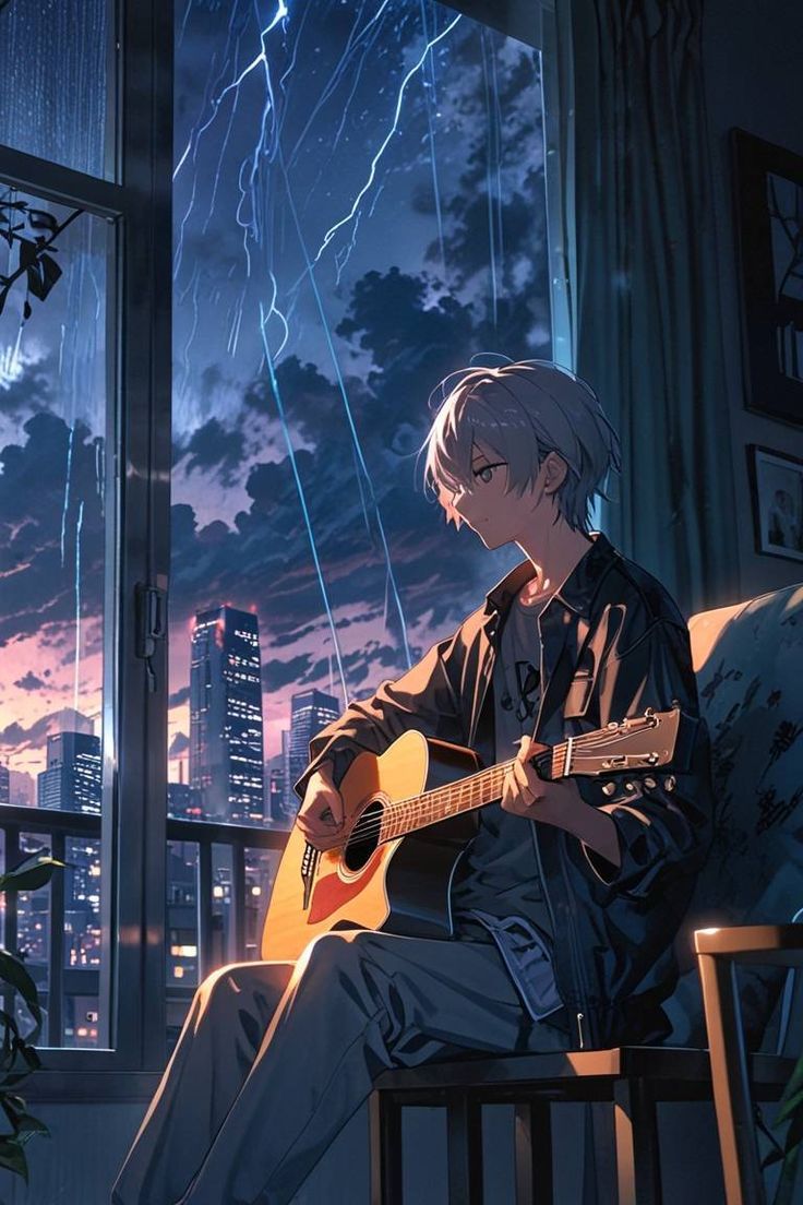736x1104 Acoustic Guitar being played
