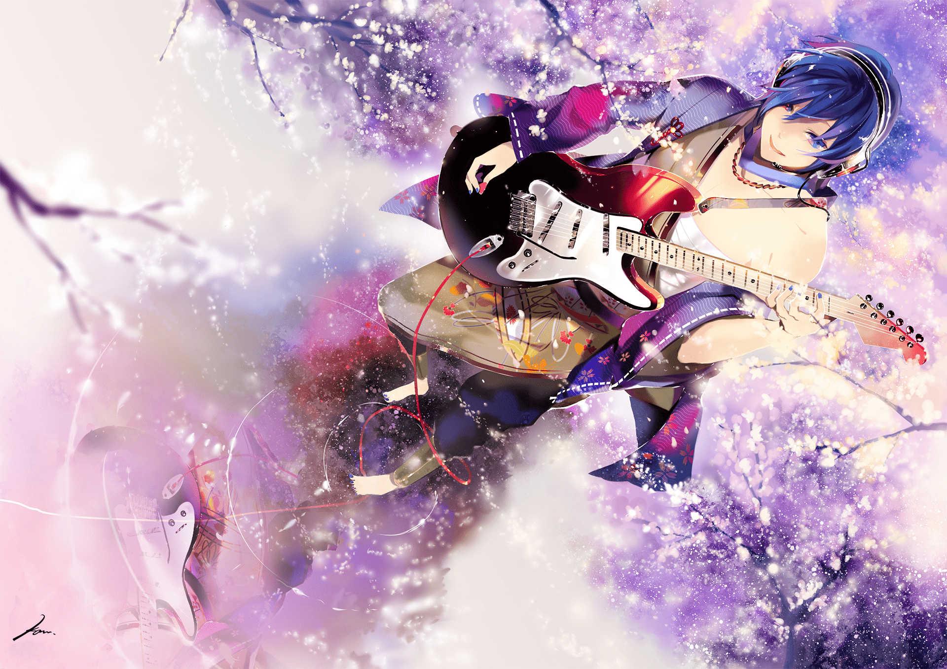 1920x1357 Kaito Guitar Serenade Anime Vocaloid Wallpaper