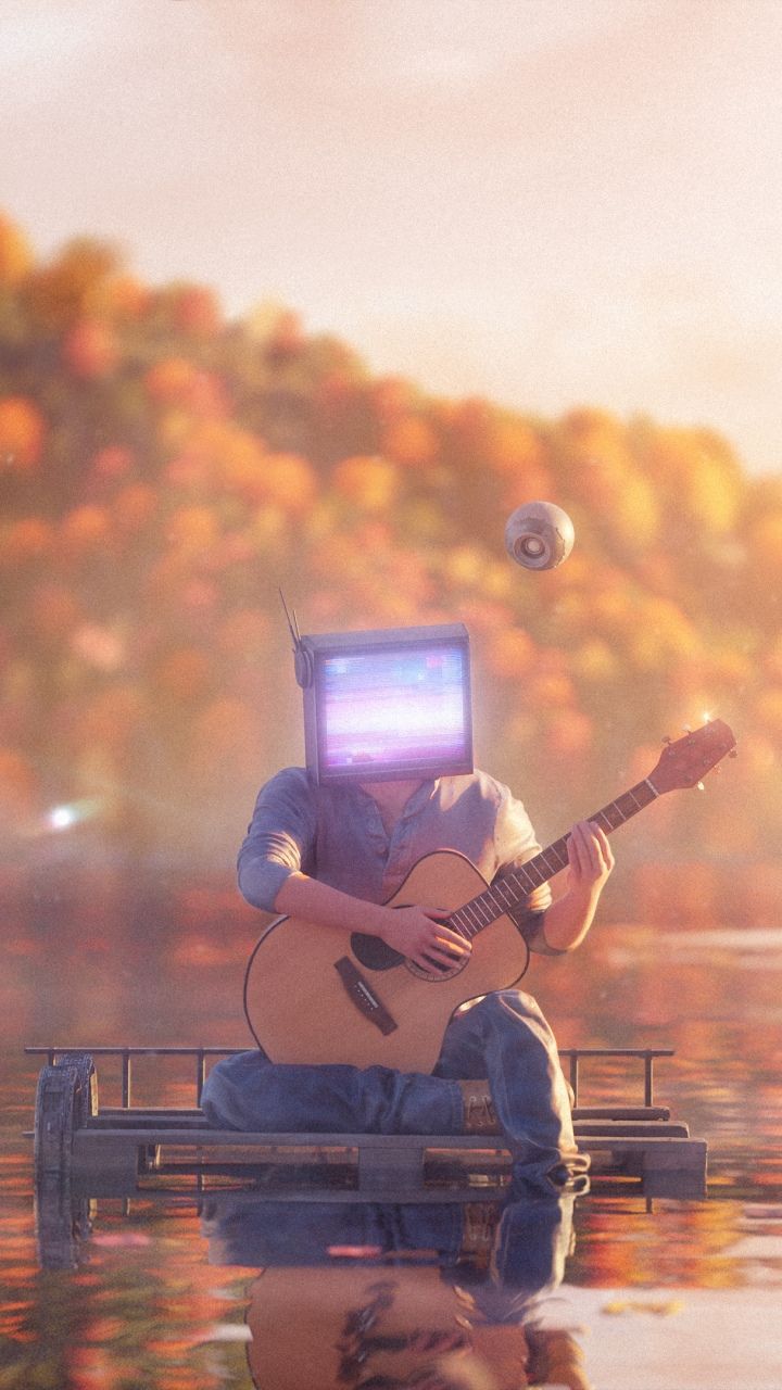 720x1280 Guitarist Wallpaper 4K, Dreamlike, Nostalgic