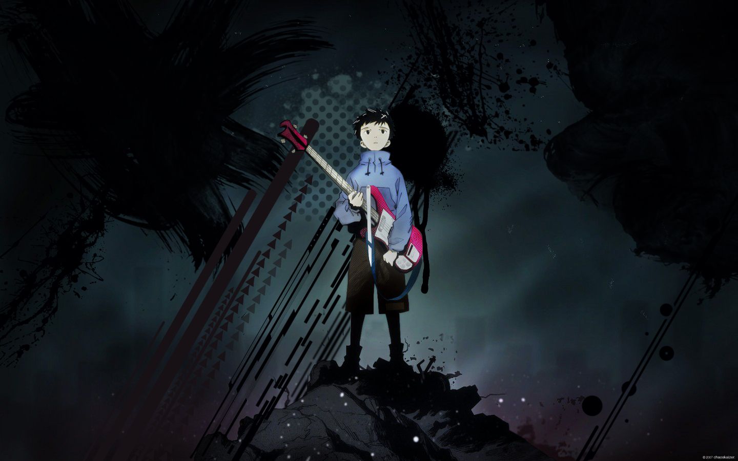 1440x900 Desktop wallpaper: Anime, Flcl, Guitar 4K free download for PC. 547586