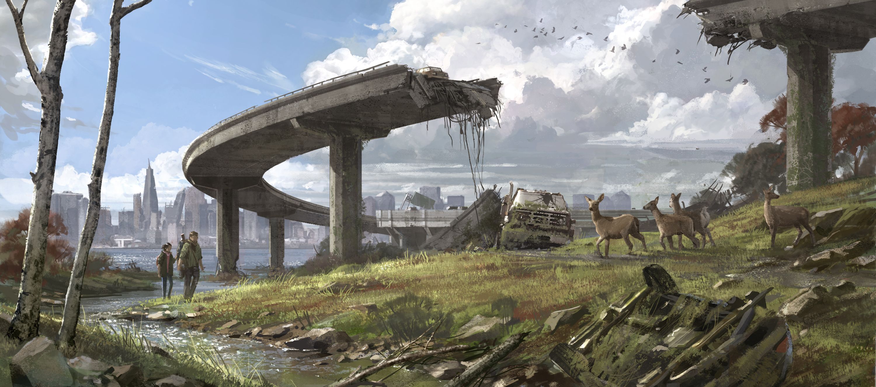 3000x1325 Desktop wallpaper: Video Game, The Last Of Us, Ellie (The Last Of Us), Joel (The Last Of Us) 4K free download for PC. 820587
