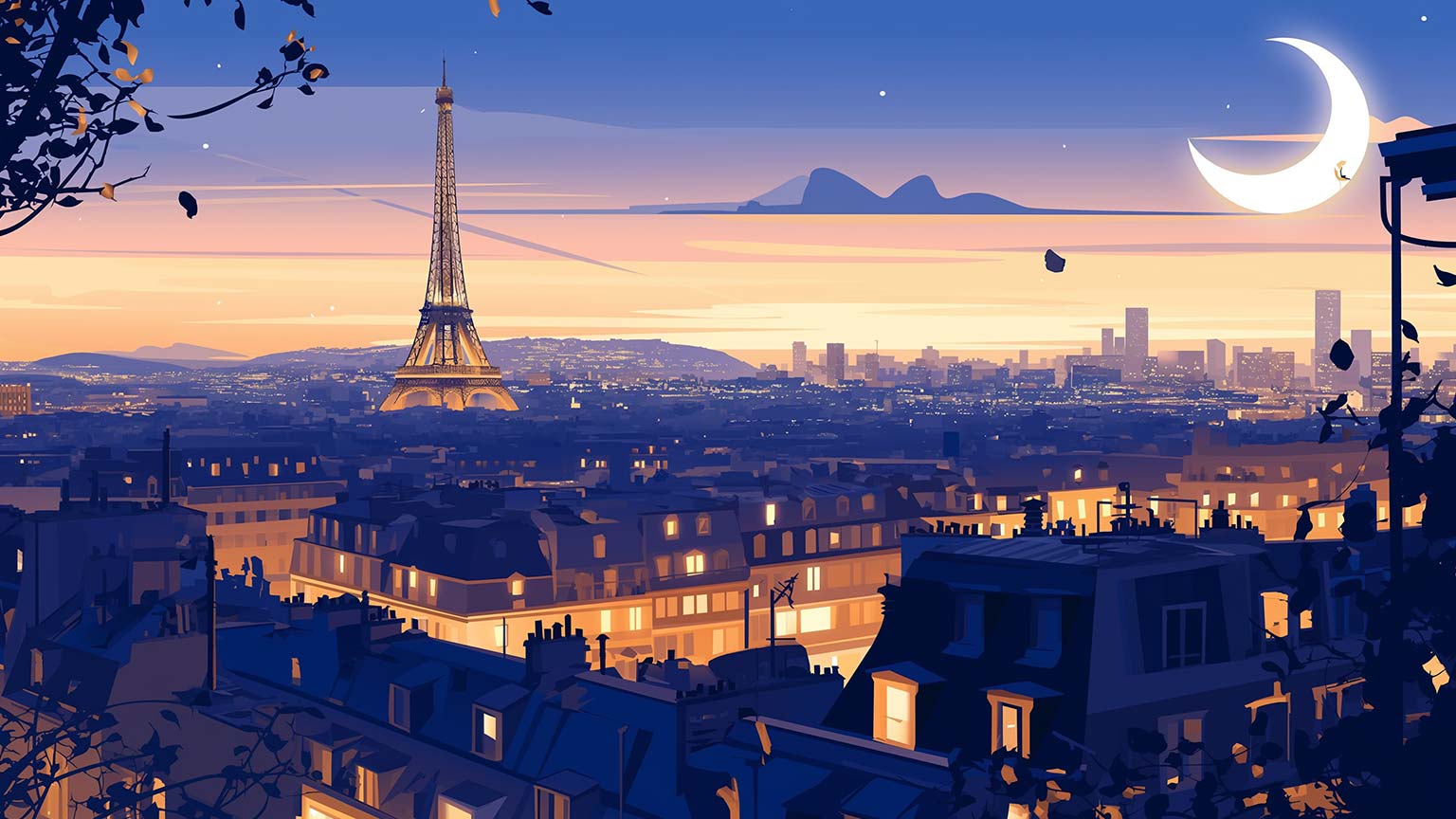 1536x864 Paris Eiffel Tower Night Desktop Wallpaper Wallpaper 4K
