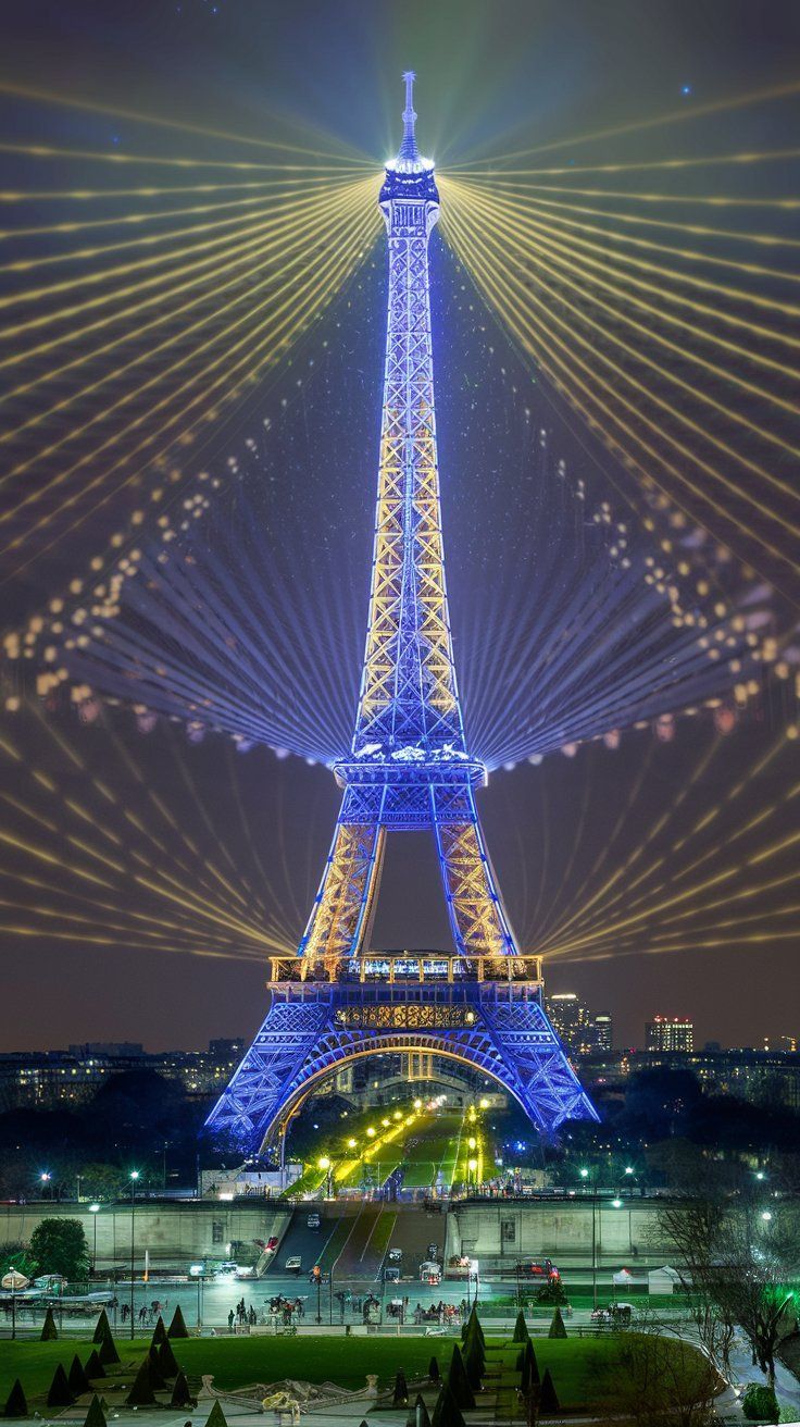 736x1312 Eiffel Tower at Night: A Dazzling Light Show