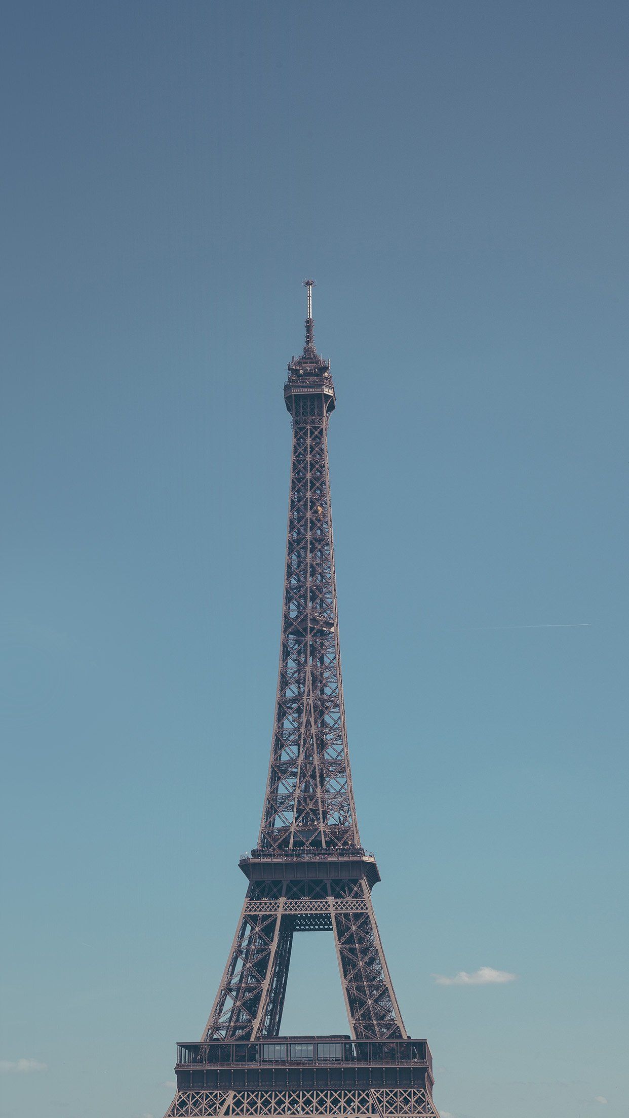 1242x2208 Eiffel Tower Paris City Blue Sky iPhone 7 Wallpaper