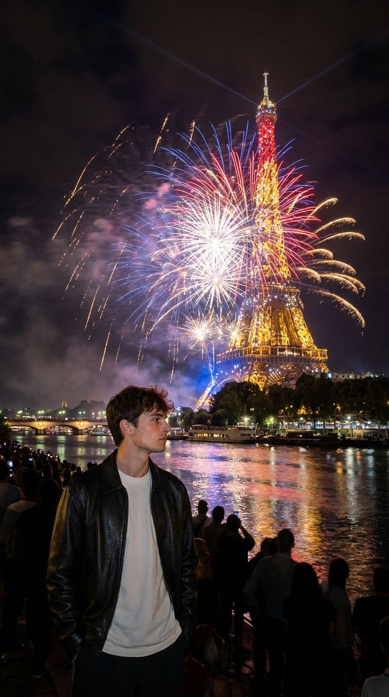 768x1376 Bastille Day AI Image Prompts for French National Day. Posters, Fireworks & Parade Scenes