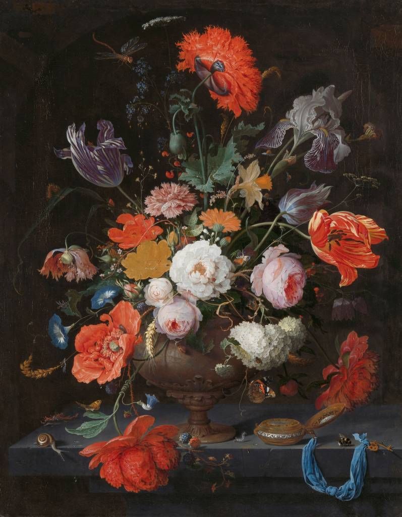 797x1024 Still life with flowers and a watch