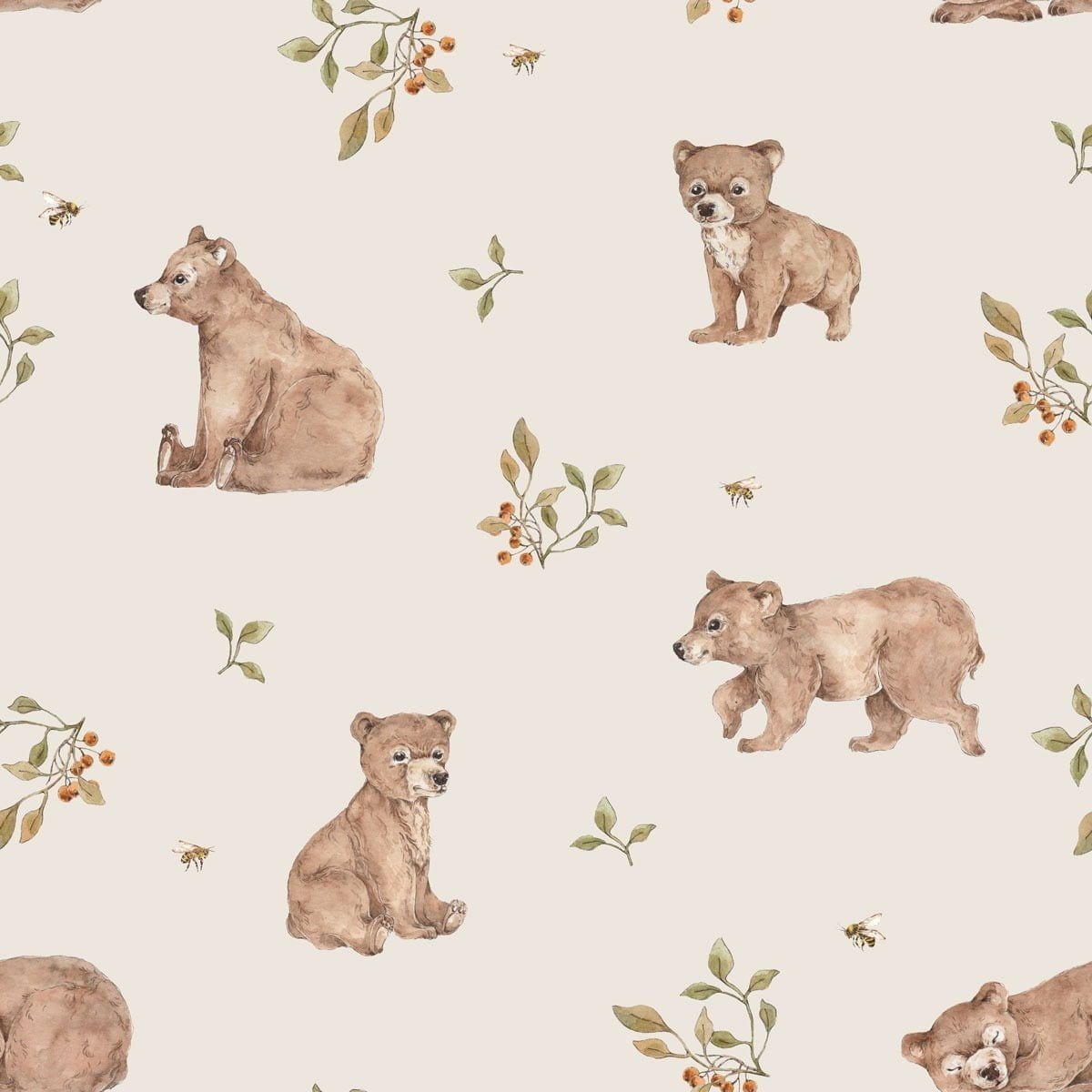 1200x1200 Bear Nursery Wallpaper