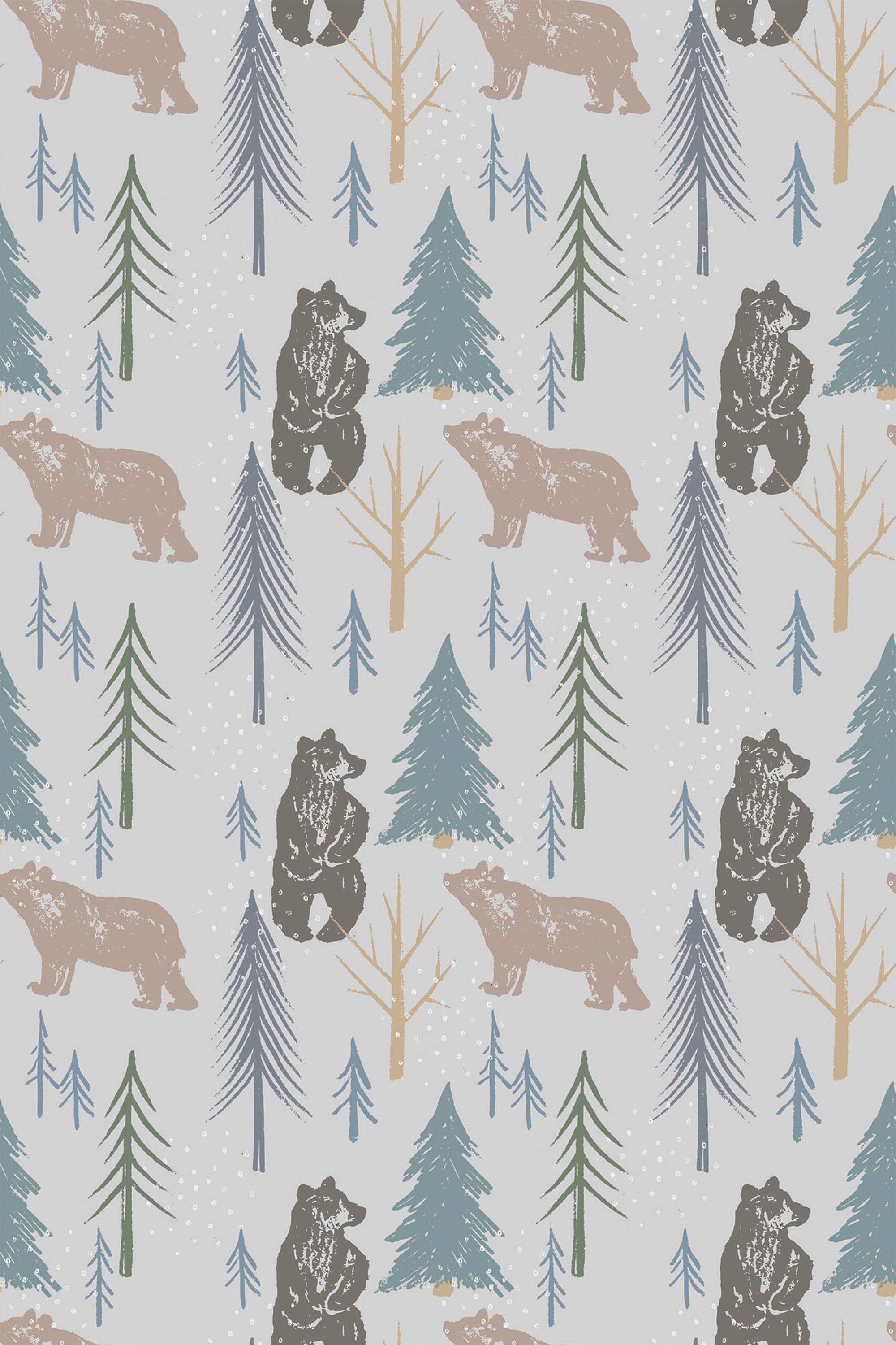 2000x3000 Aesthetic Bear Peel and Stick Removable Wallpaper