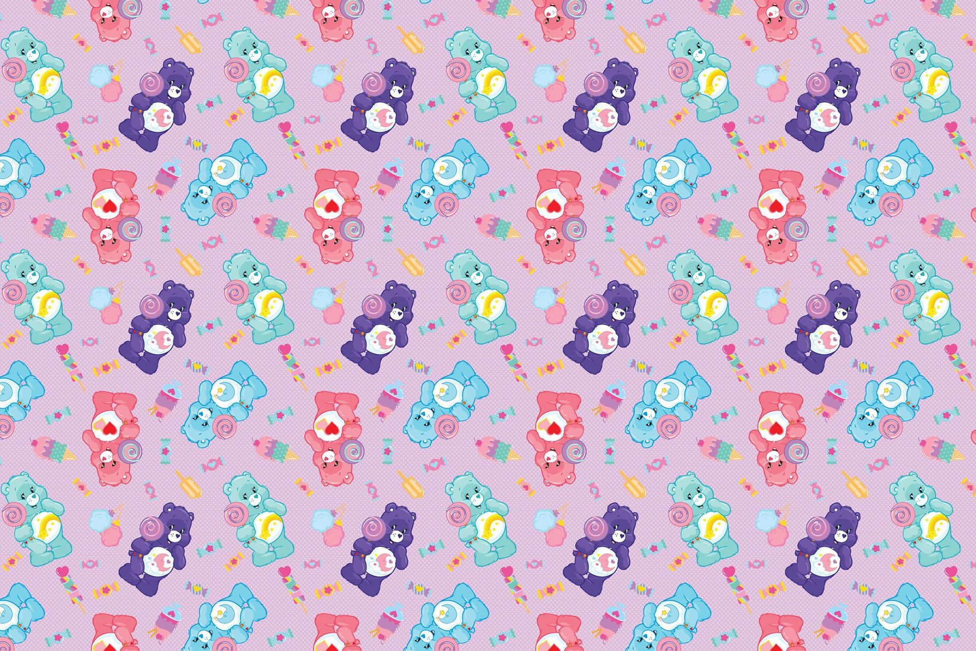 1920x1280 Cute Care Bears Pattern Wallpaper Desktop & Mobile