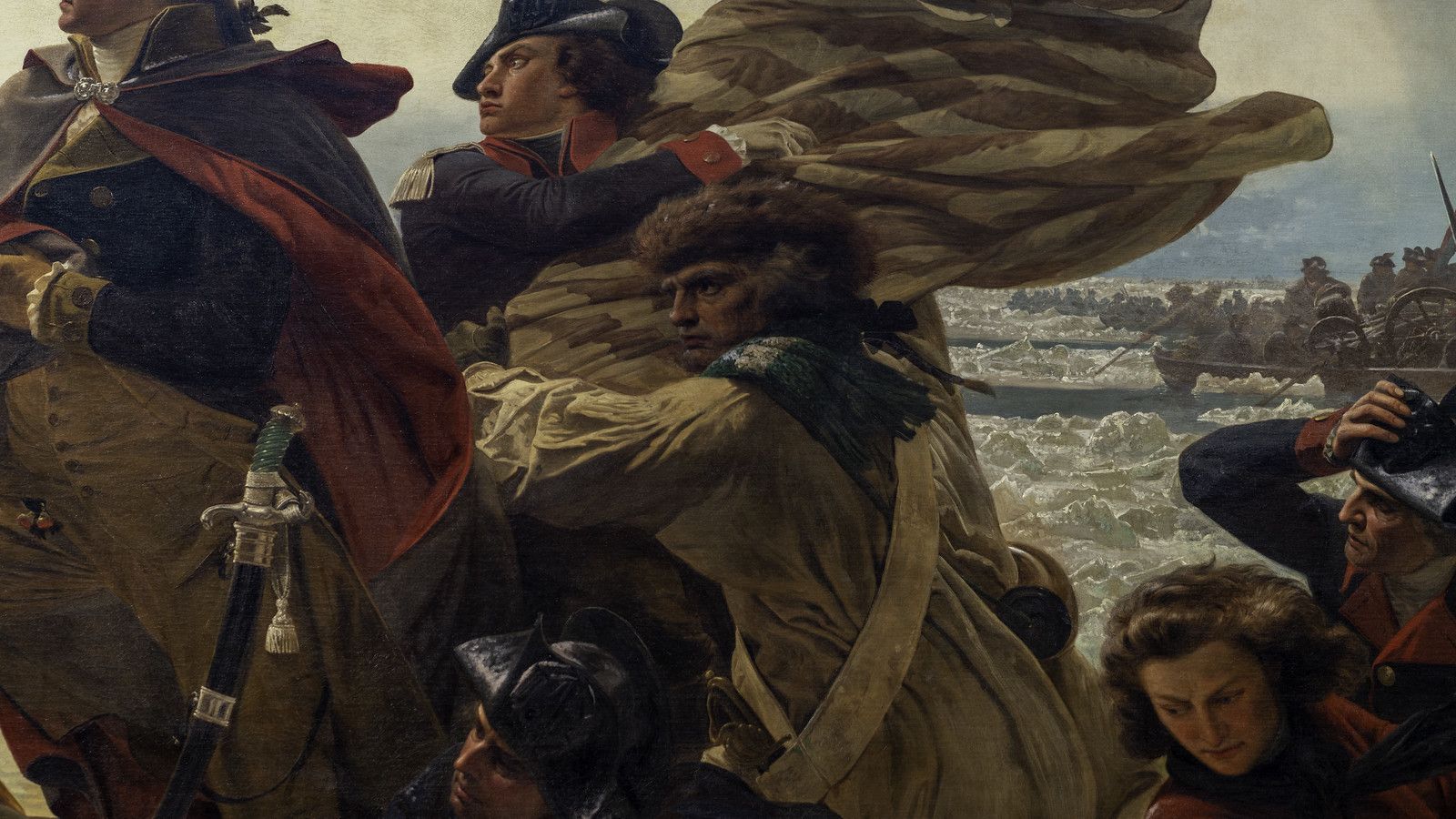 1600x900 Emanuel Leutze, Washington Crossing the Delaware (detail)