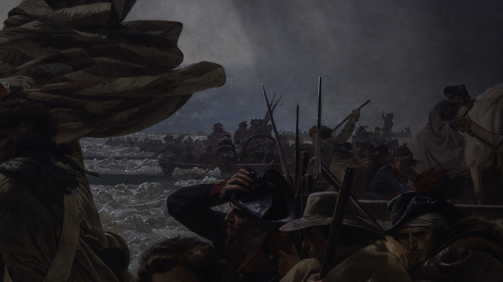 1600x900 Emanuel Leutze, Washington Crossing the Delaware (detail)