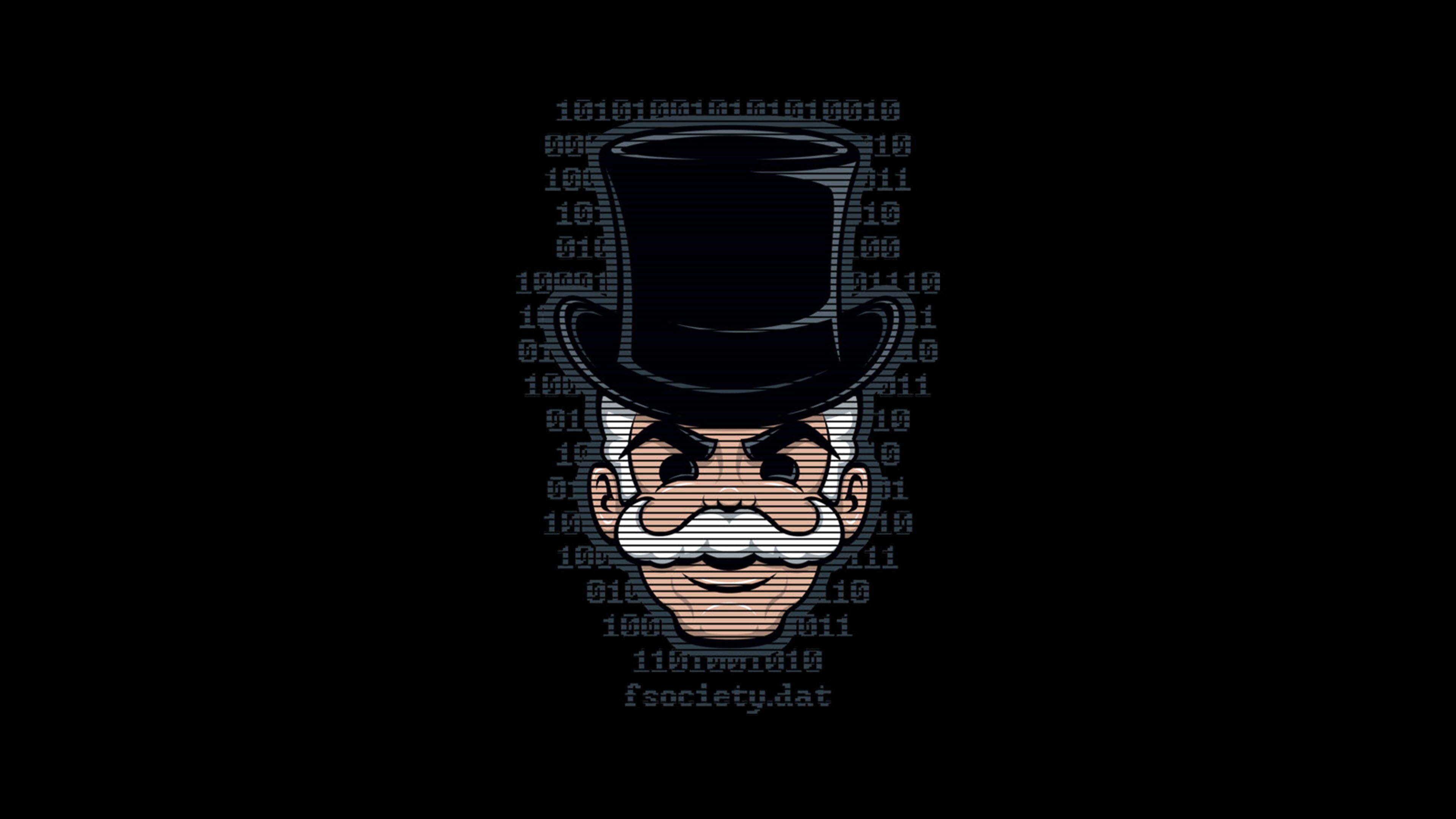 3840x2160 Download 64k Ultra HD Hacker Monopoly Man Wallpaper