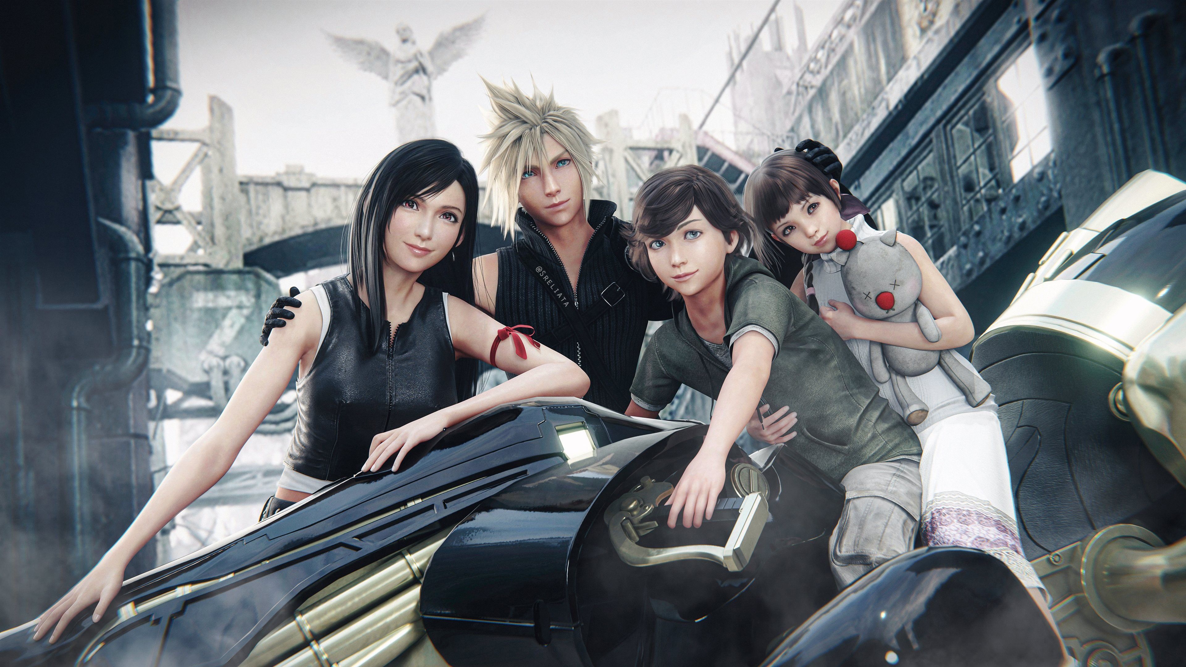 3840x2160 Cloud Strife Tifa Lockhart 4K HD Final Fantasy VII Remake Wallpaper