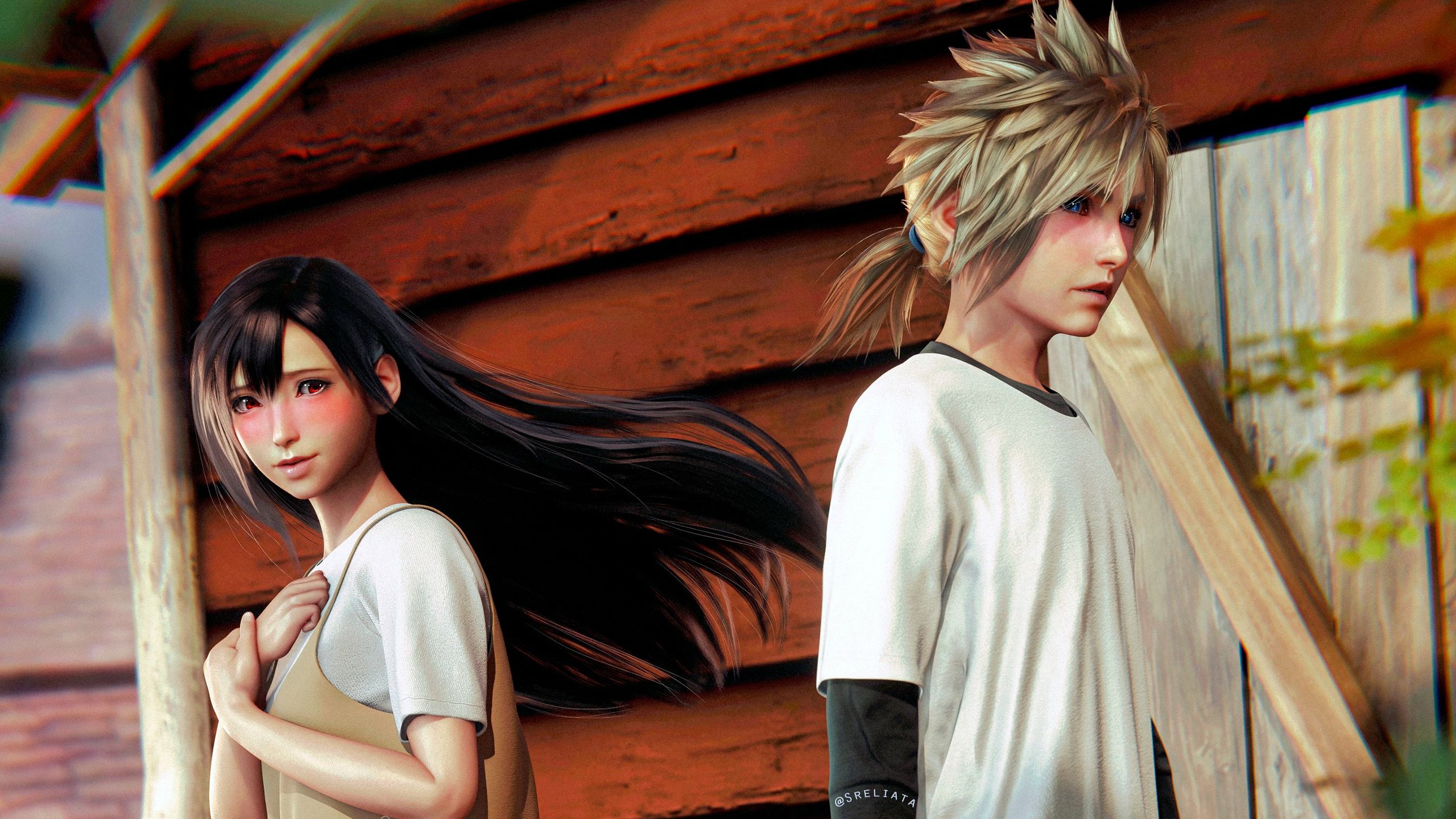 2560x1440 Cloud Strife Tifa Lockhart HD Final Fantasy VII Remake Wallpaper