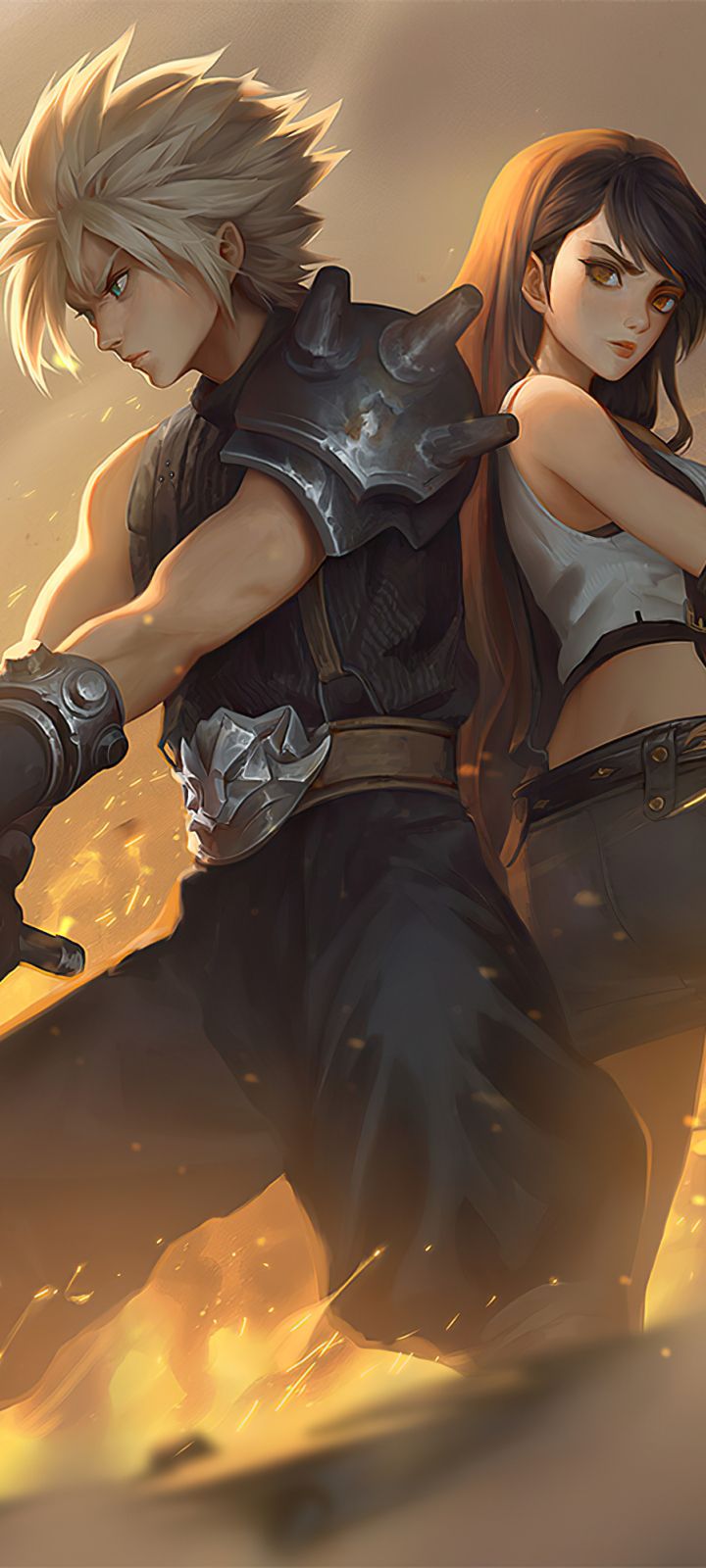 720x1600 Phone wallpaper: Final Fantasy Vii Remake, Video Game, Cloud Strife, Tifa Lockhart, Final Fantasy 1191680