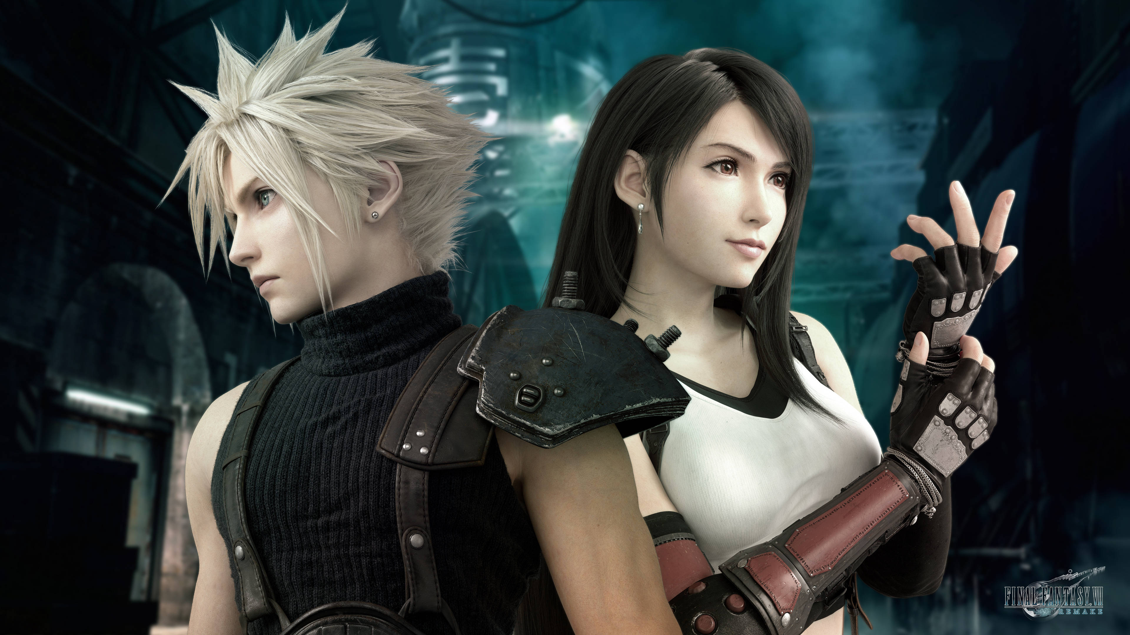 3840x2160 Download FF7 Cloud Tifa Allies Wallpaper