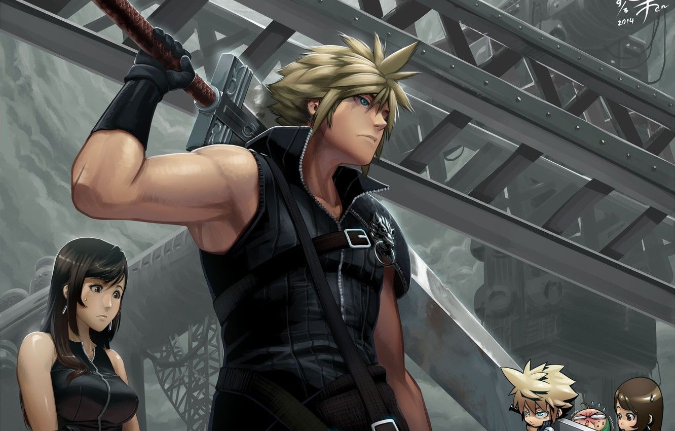 1332x850 Cloud And Tifa Wallpaper