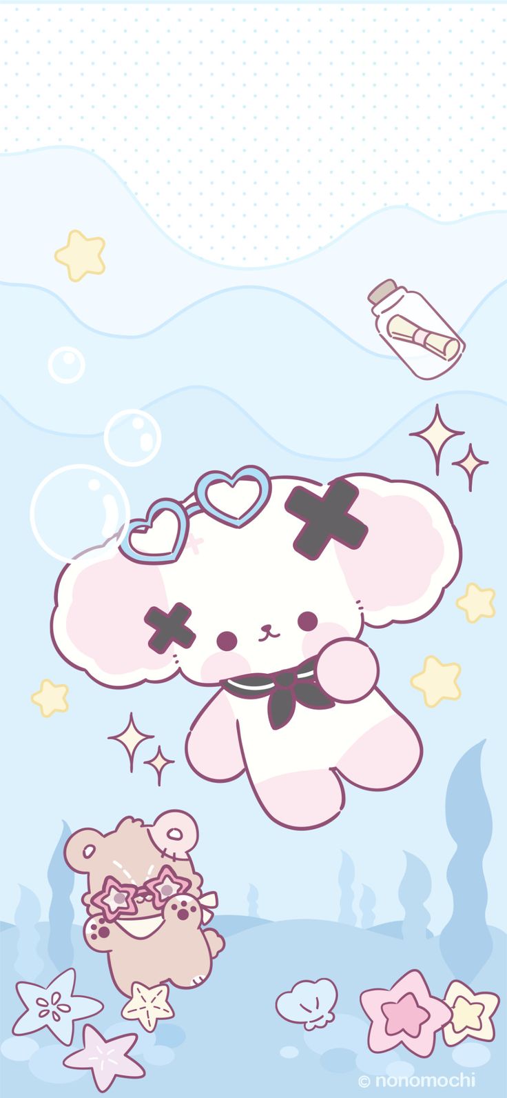 736x1592 Nonomochi wallpaper. Kawaii wallpaper lockscreen, Kawaii background, Cute kawaii