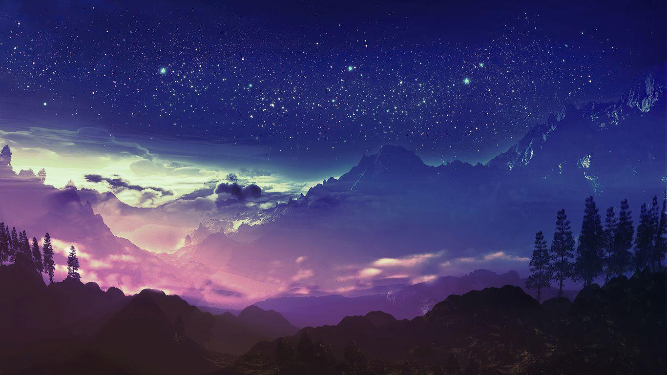 1366x768 Stars Landscape Digital Art 4k 1366x768 Resolution HD 4k Wallpaper, Image, Background, Photo and Picture