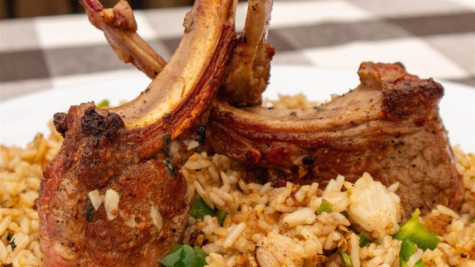 1600x900 Lamb Chops with Jalapeno Rice