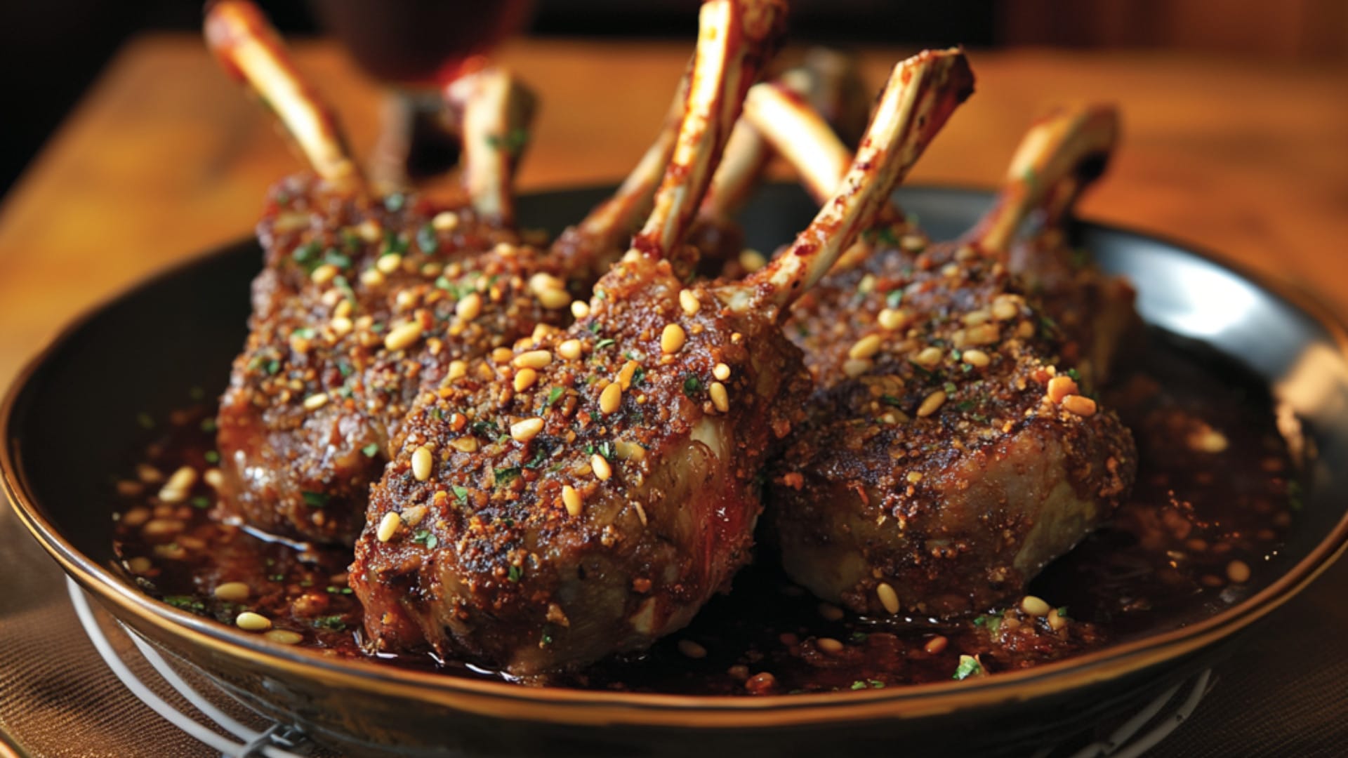 1920x1080 Red Chile Piñon Crusted Lamb Chops