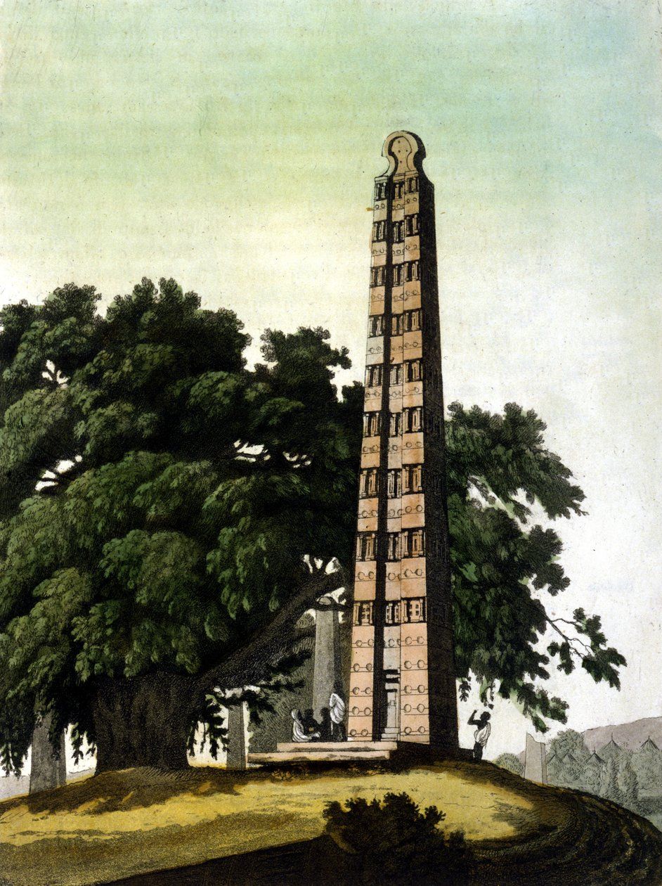 942x1260 The obelisk of Axum brought to Rome by the Italians in 1937. Il Costume antico e moderno, Jules Ferrario, Milan 1820